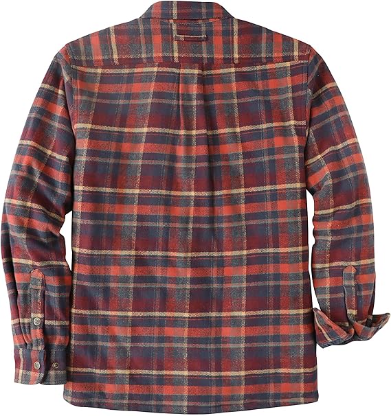 Dubinik® Mens Lightweight Jacket Cozy Warm Lined Flannel Shirts for Men Long Sleeve Snap Casual Plaid 2 Chest Pockets#0181010