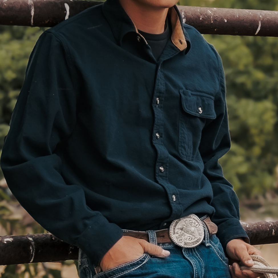 Mens Midweight Navy Solid Flannel Shirts Long Sleeve Casual Button Down Brushed 100% Cotton Shirt#1020 Tall size in stock now!