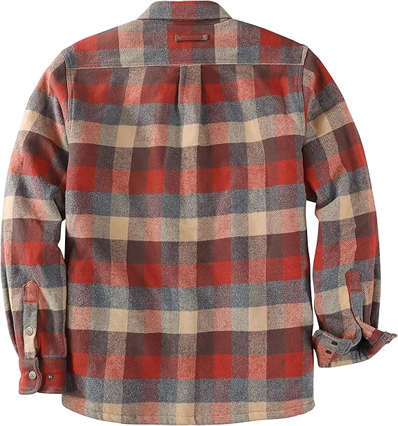 Dubinik® Mens Lightweight Jacket Cozy Warm Lined Flannel Shirts for Men Long Sleeve Snap Casual Plaid 2 Chest Pockets#0181011