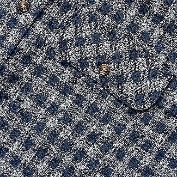 Mens Midweight Flannel Shirts Long Sleeve Casual Button Down Brushed 100% Cotton Shirt#1015