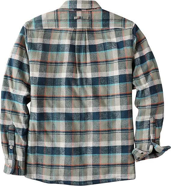 Dubinik® Mens Lightweight Jacket Cozy Warm Lined Flannel Shirts for Men Long Sleeve Snap Casual Plaid 2 Chest Pockets#0181012