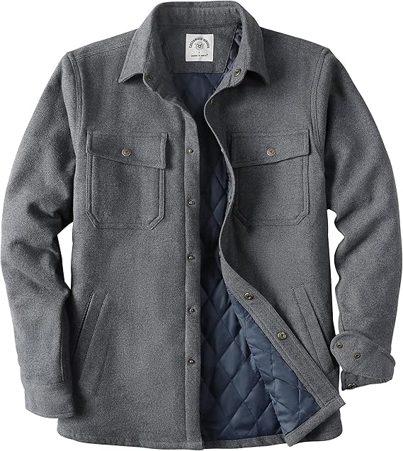 Dubinik® Mens Lightweight Jacket Cozy Warm Lined Flannel Shirts for Men Long Sleeve Snap Casual Plaid 2 Chest Pockets#0181001
