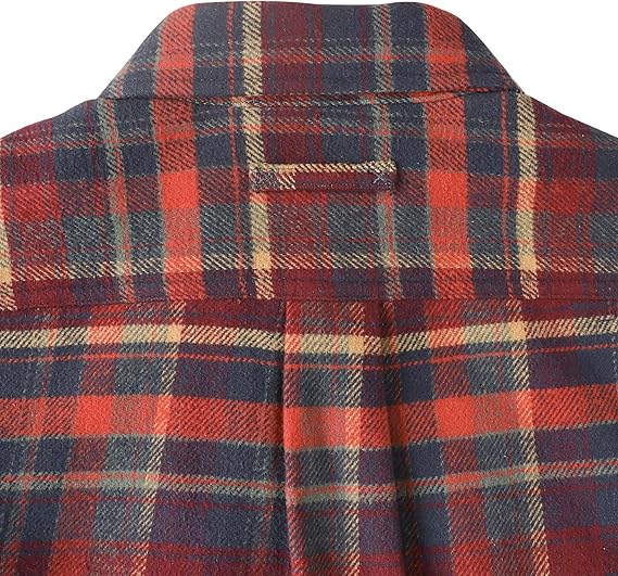 Dubinik® Mens Lightweight Jacket Cozy Warm Lined Flannel Shirts for Men Long Sleeve Snap Casual Plaid 2 Chest Pockets#0181010