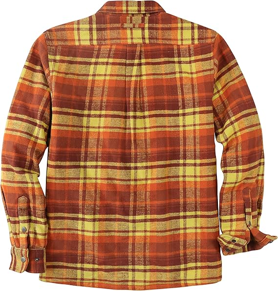 Dubinik® Mens Lightweight Jacket Cozy Warm Lined Flannel Shirts for Men Long Sleeve Snap Casual Plaid 2 Chest Pockets#0181013