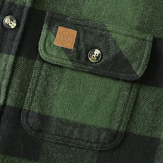 Dubinik® Mens Flannel Shirts Long Sleeve Casual Button Down Heavyweight Soft Pure Cotton Plaid Warm Suede Cuffs#0082017