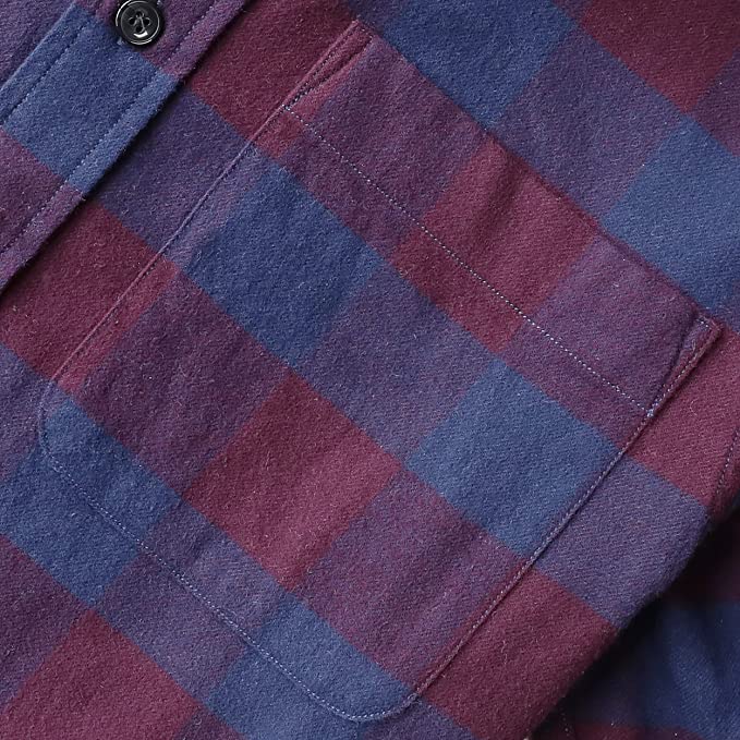 Dubinik® Herren Flanellhemden Langarm Button-Down Freizeit Arbeitshemd Kariert Herren Alle Baumwolle Weich mit Tasche Regular Fit #03-049