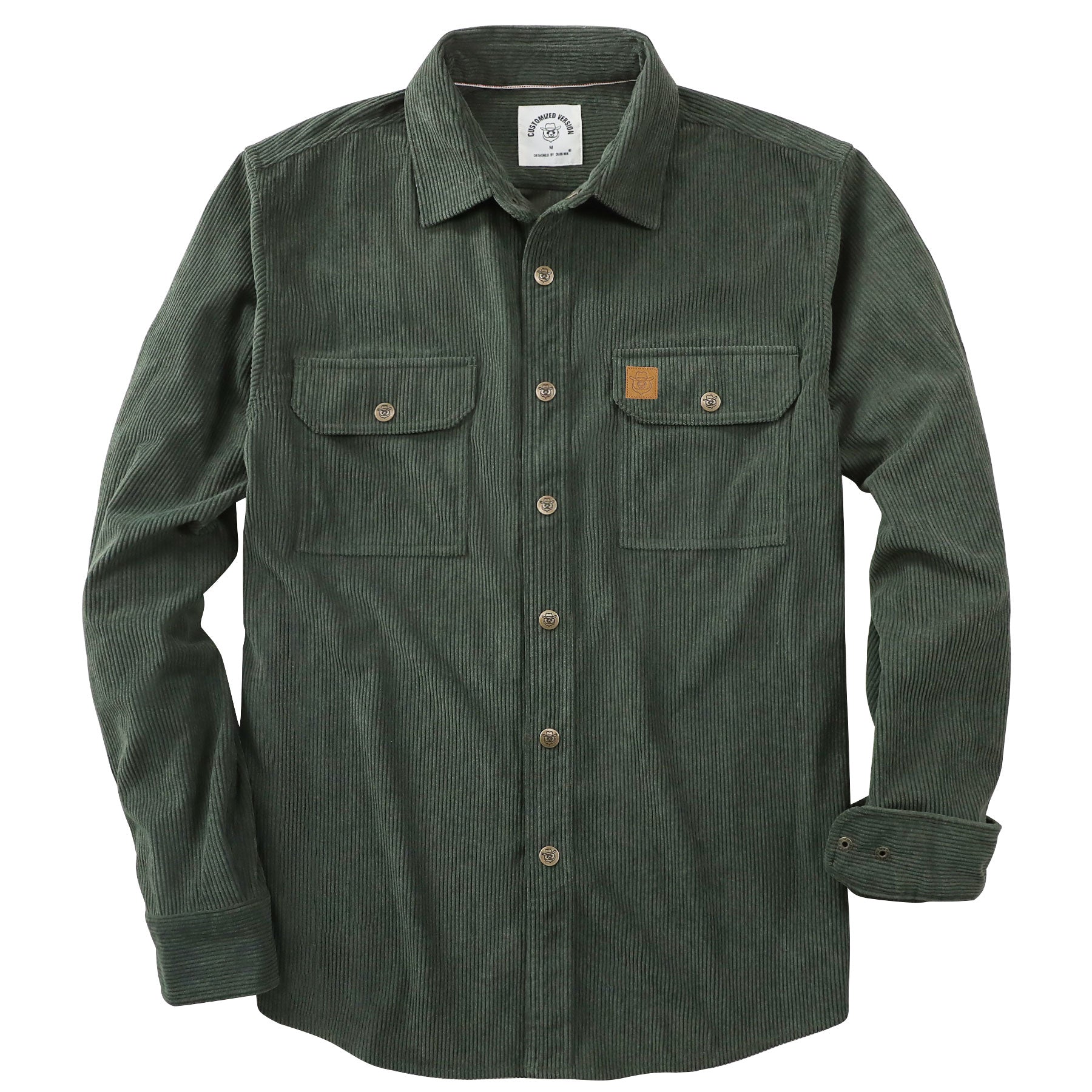 Dubinik® Cordhemd Herren Cordjacke Herren Langarm Casual Work Vintage Regular Fit Herrenhemd mit Druckknöpfen #31006