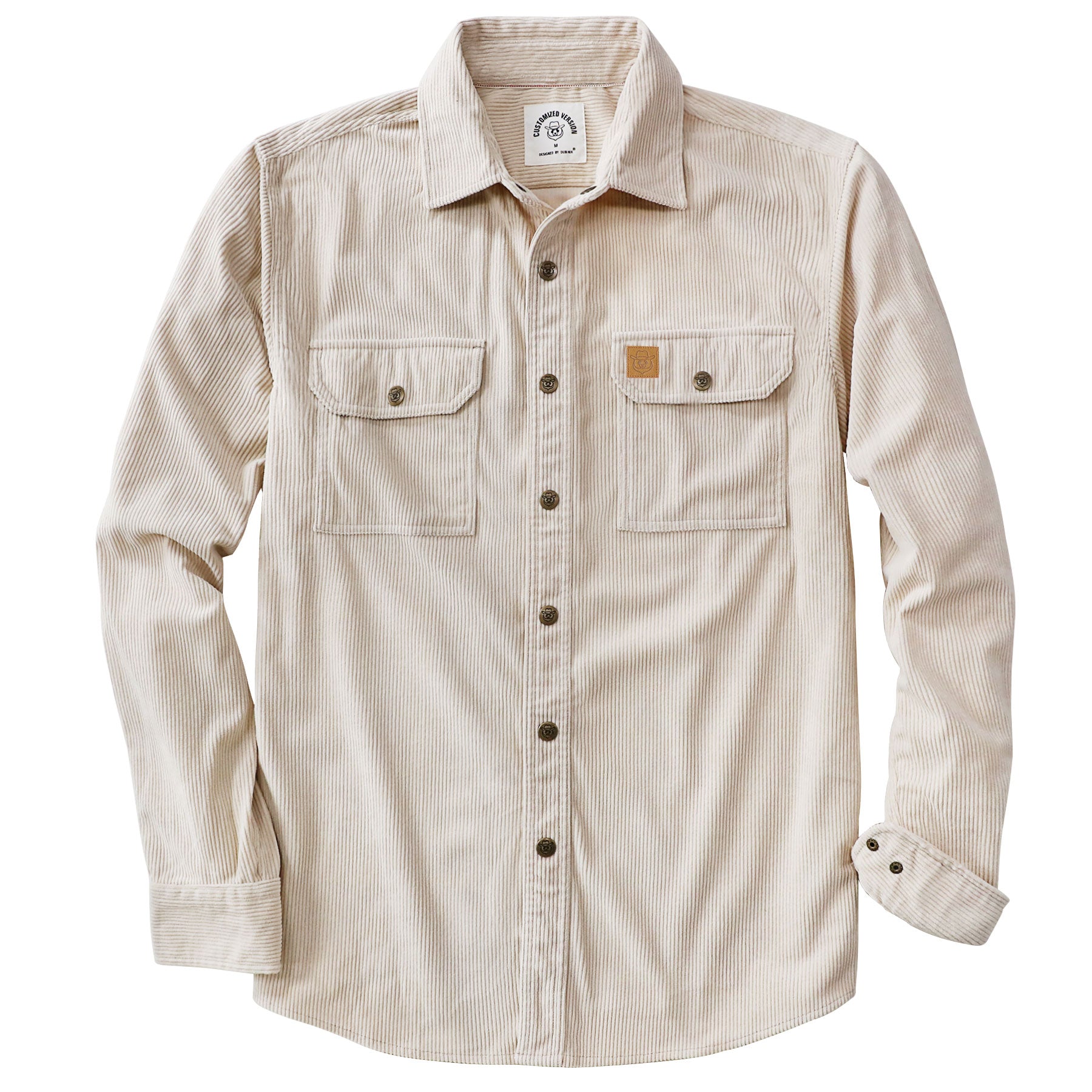 Dubinik® Corduroy Shirt Men Corduroy Jacket Men Long Sleeve Casual Work Vintage Regular Fit Mens Snap Button Shirt#31003