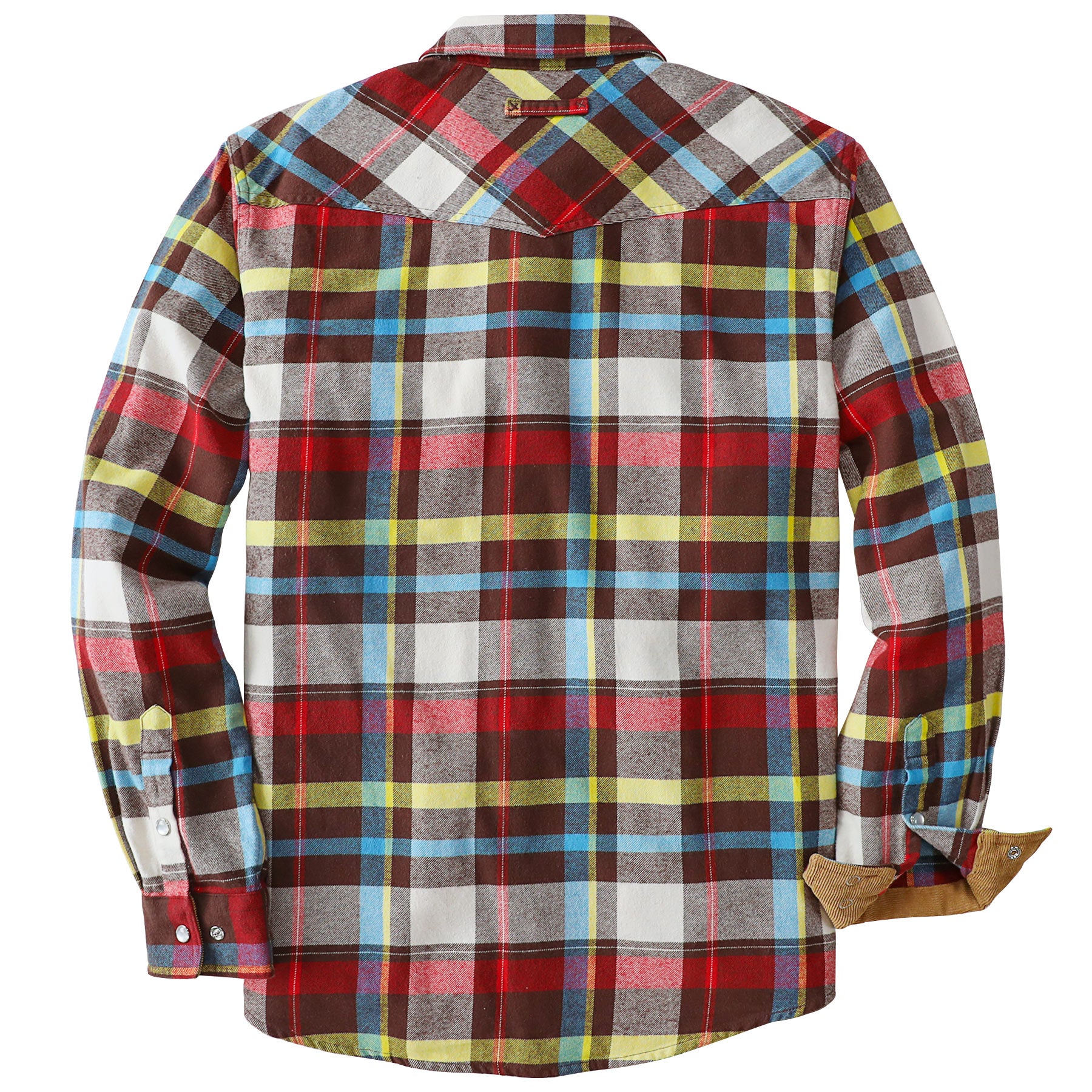Dubinik® Herren Langarmhemd mit Perlendruckknopf, mittelschweres Flanell, lässig, Western-Cowboy-Karomuster, 100 % Baumwolle #36008