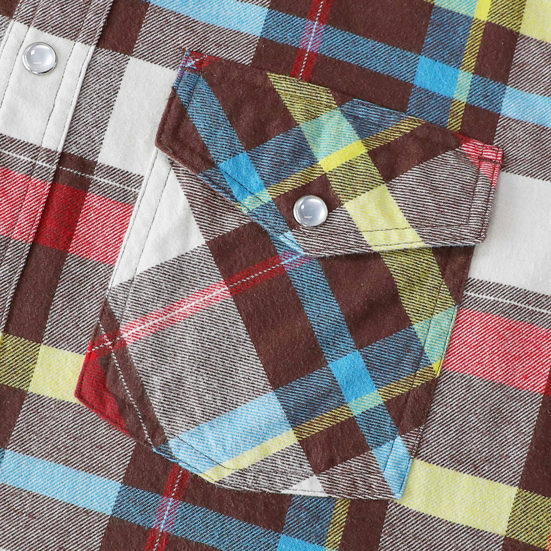 Dubinik® Herren Langarmhemd mit Perlendruckknopf, mittelschweres Flanell, lässig, Western-Cowboy-Karomuster, 100 % Baumwolle #36008