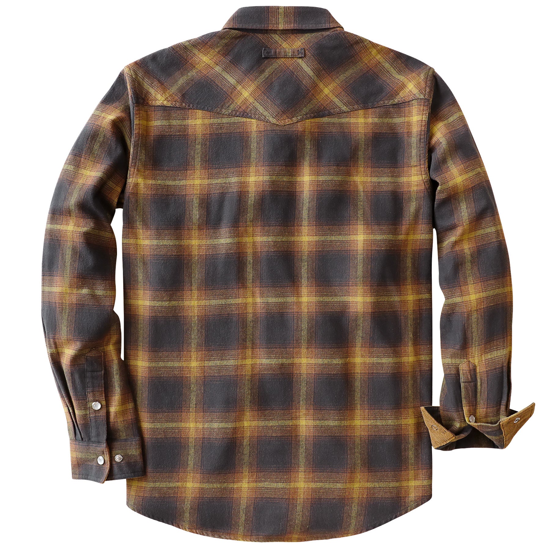 Dubinik® Men's Long Sleeve Pearl Snap Midweight Flannel Casual Western Cowboy Plaid Shirts 100% Cotton#36015