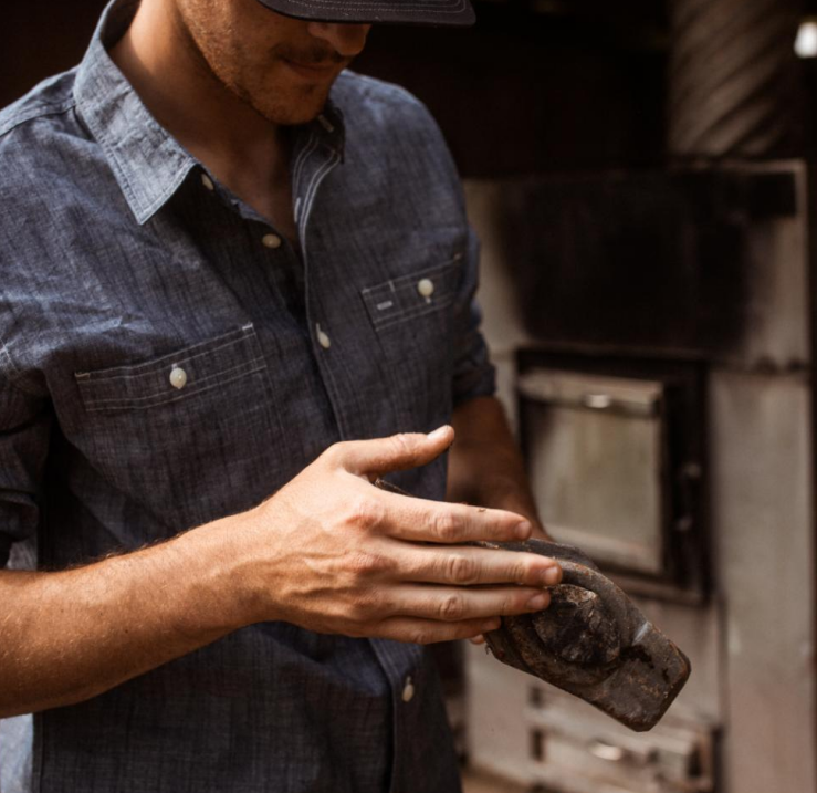 Chemise de travail en denim à manches longues et poches Dubinik® Chambray #58004