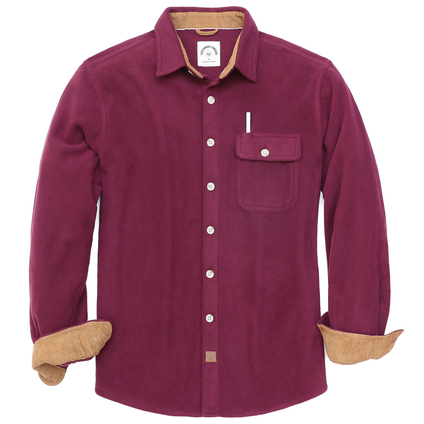 Herren Langarm Fleecehemd Casual Button Down Leichtes Hemd #0246
