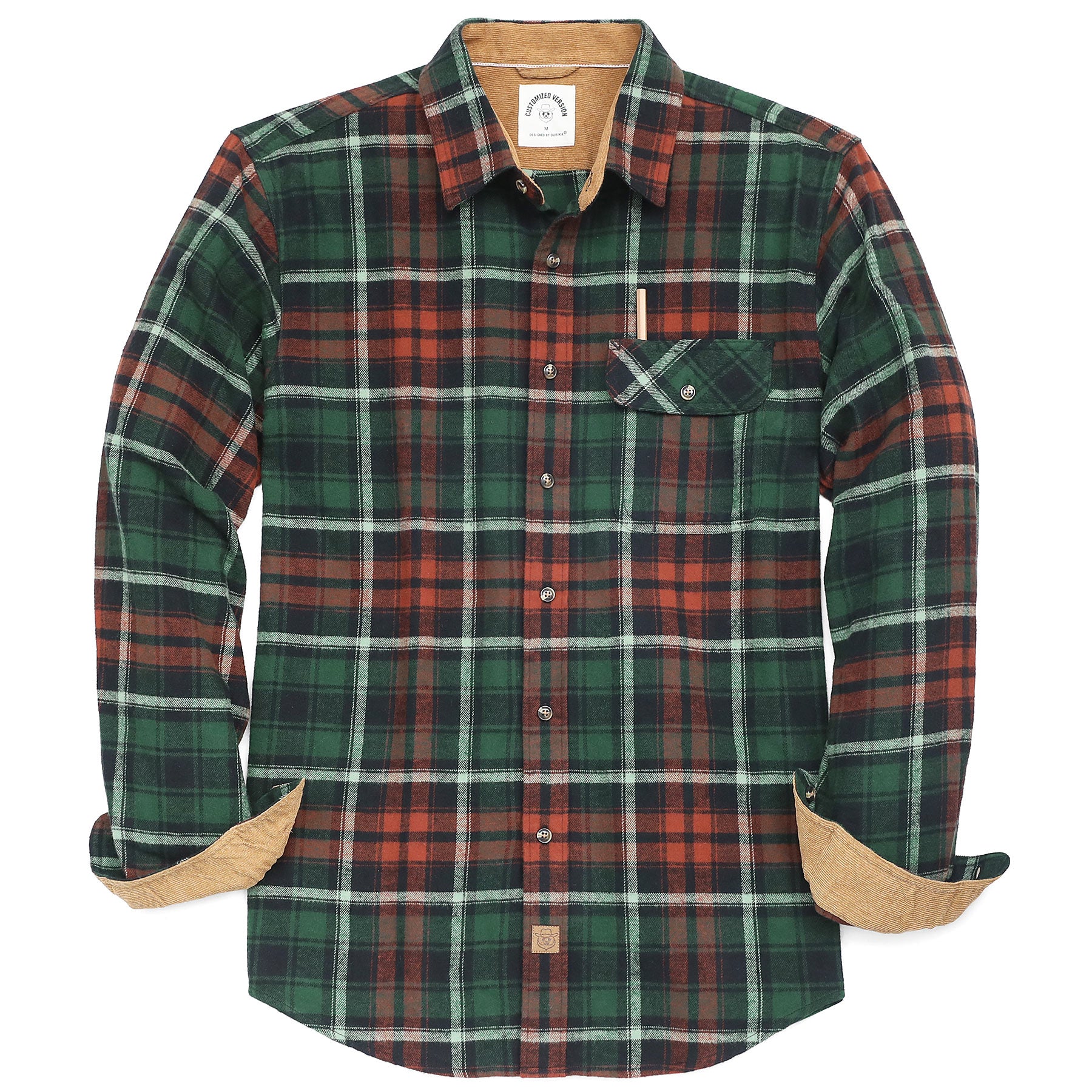 Mens Midweight Flannel Shirts Long Sleeve Casual Button Down Brushed 100% Cotton Shirt#1010