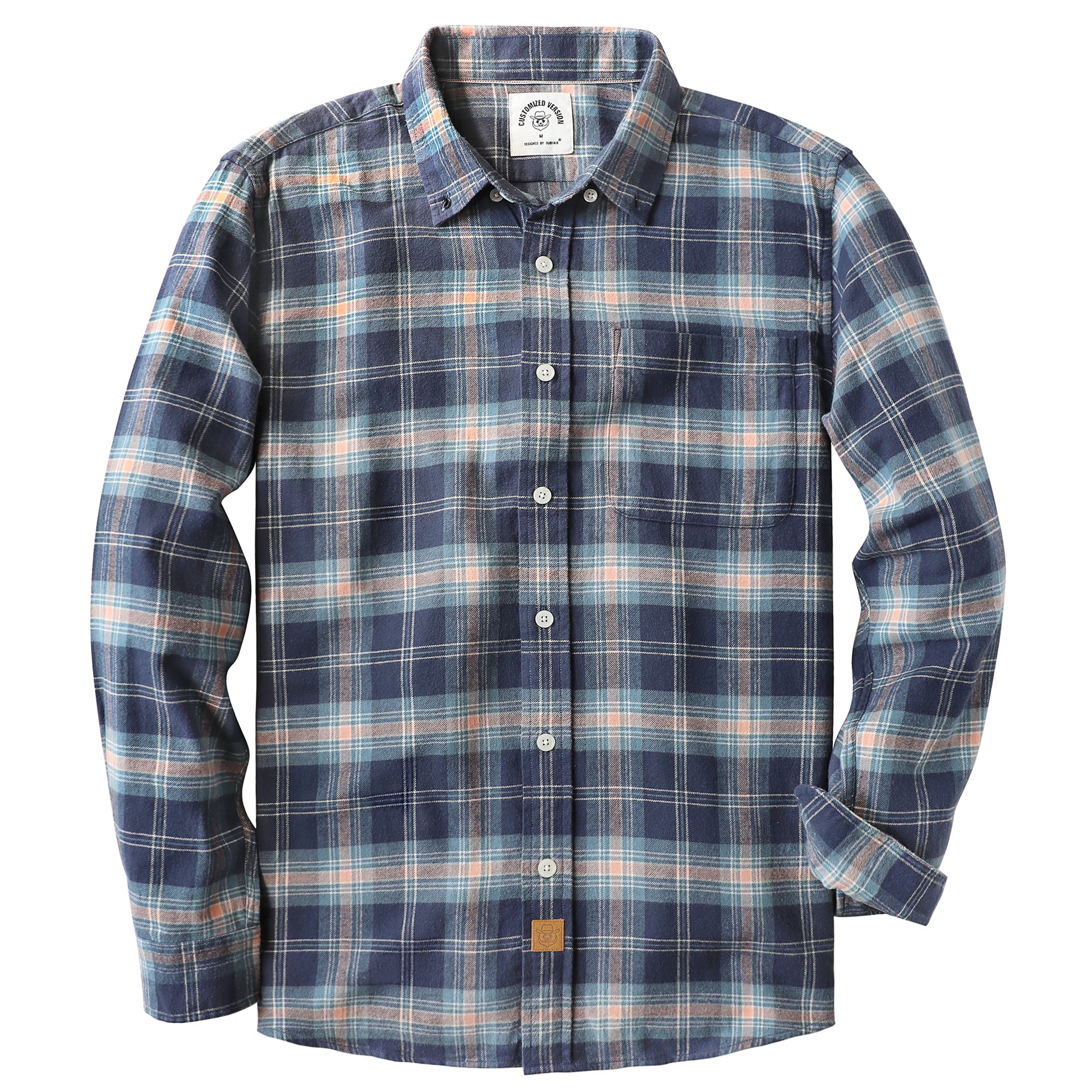 Herren Kariertes Flanell Langarmhemd #0319