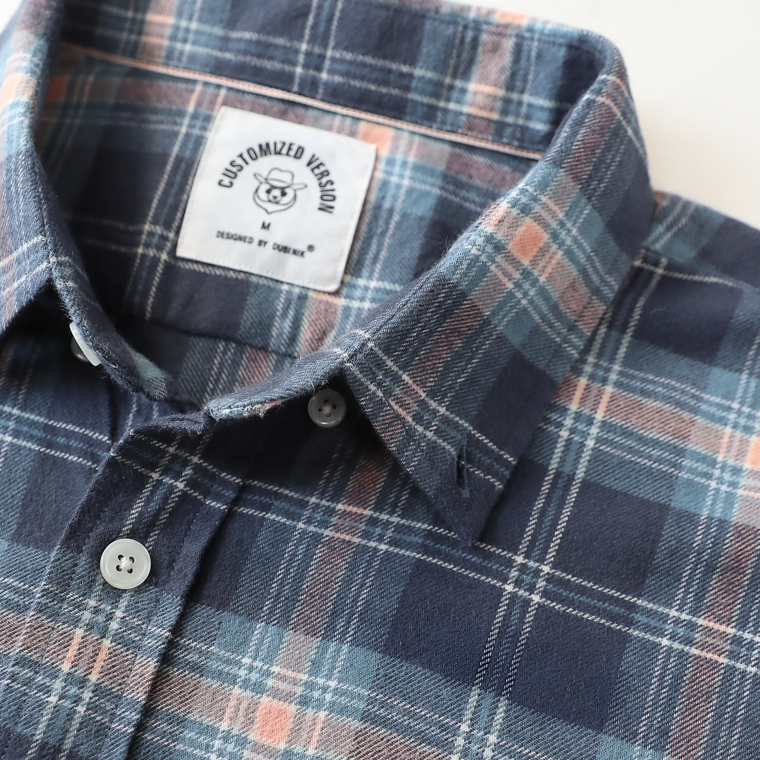 Herren Kariertes Flanell Langarmhemd #0319