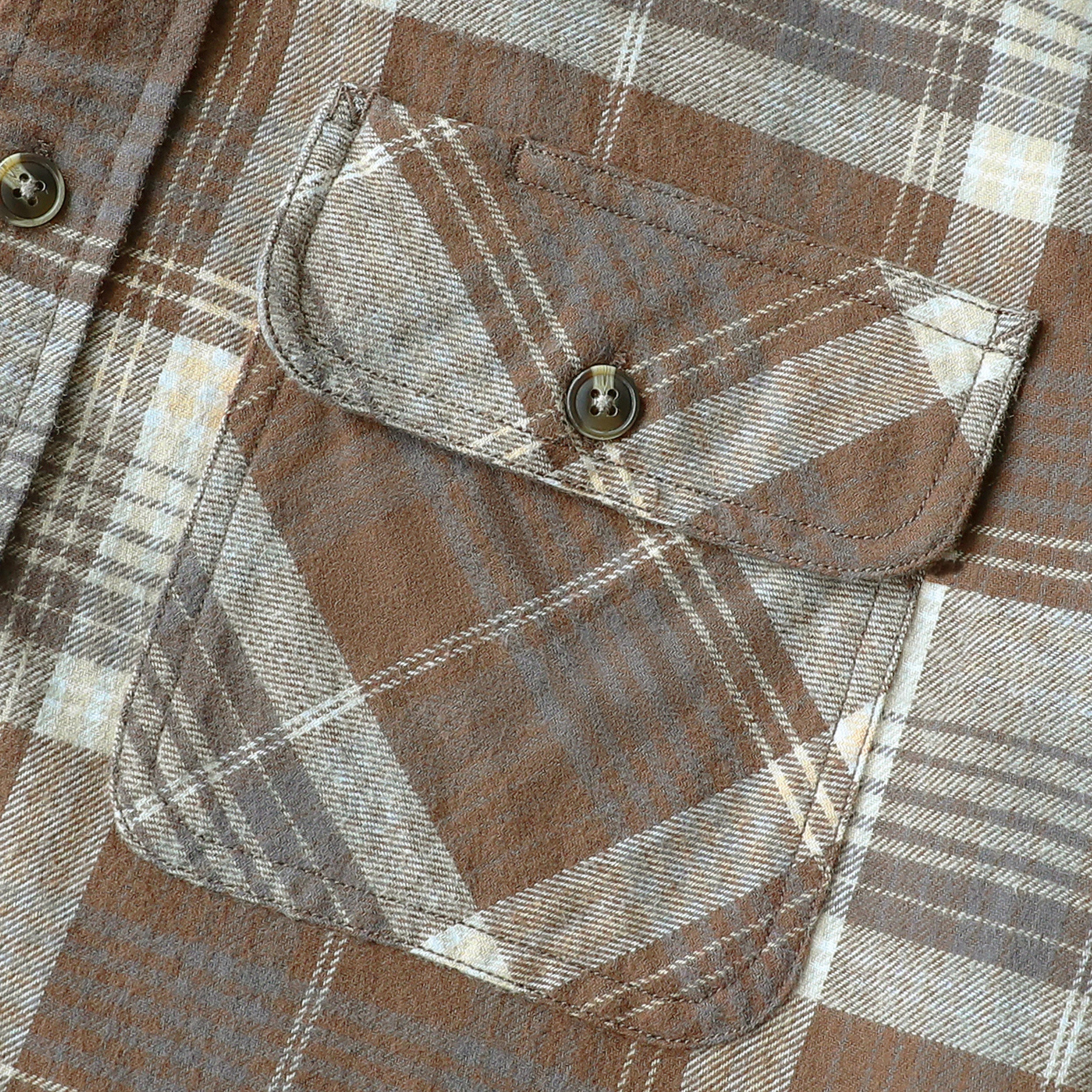 Dubinik® Mens Flannel Shirt Long Sleeve Button Down Plaid All Cotton Soft Brushed Flannel Shirt For Men Utility Casual Shirt #0030002