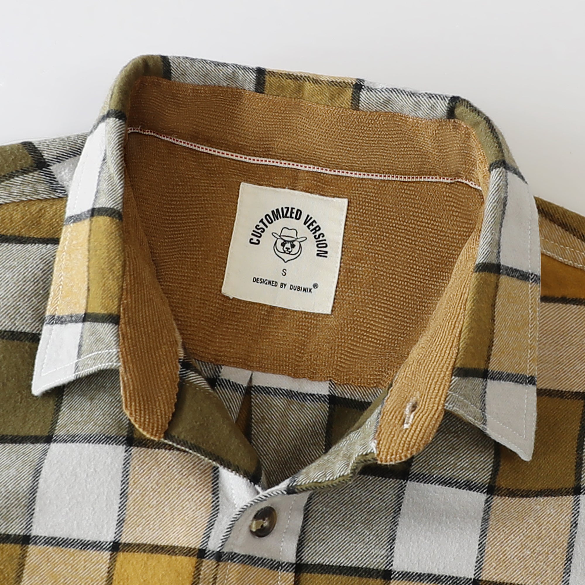 Dubinik® Herren-Flanellhemd, langärmelig, Button-Down-Karo, komplett aus weich gebürstetem Flanell aus Baumwolle für Herren, Freizeithemd #0030001
