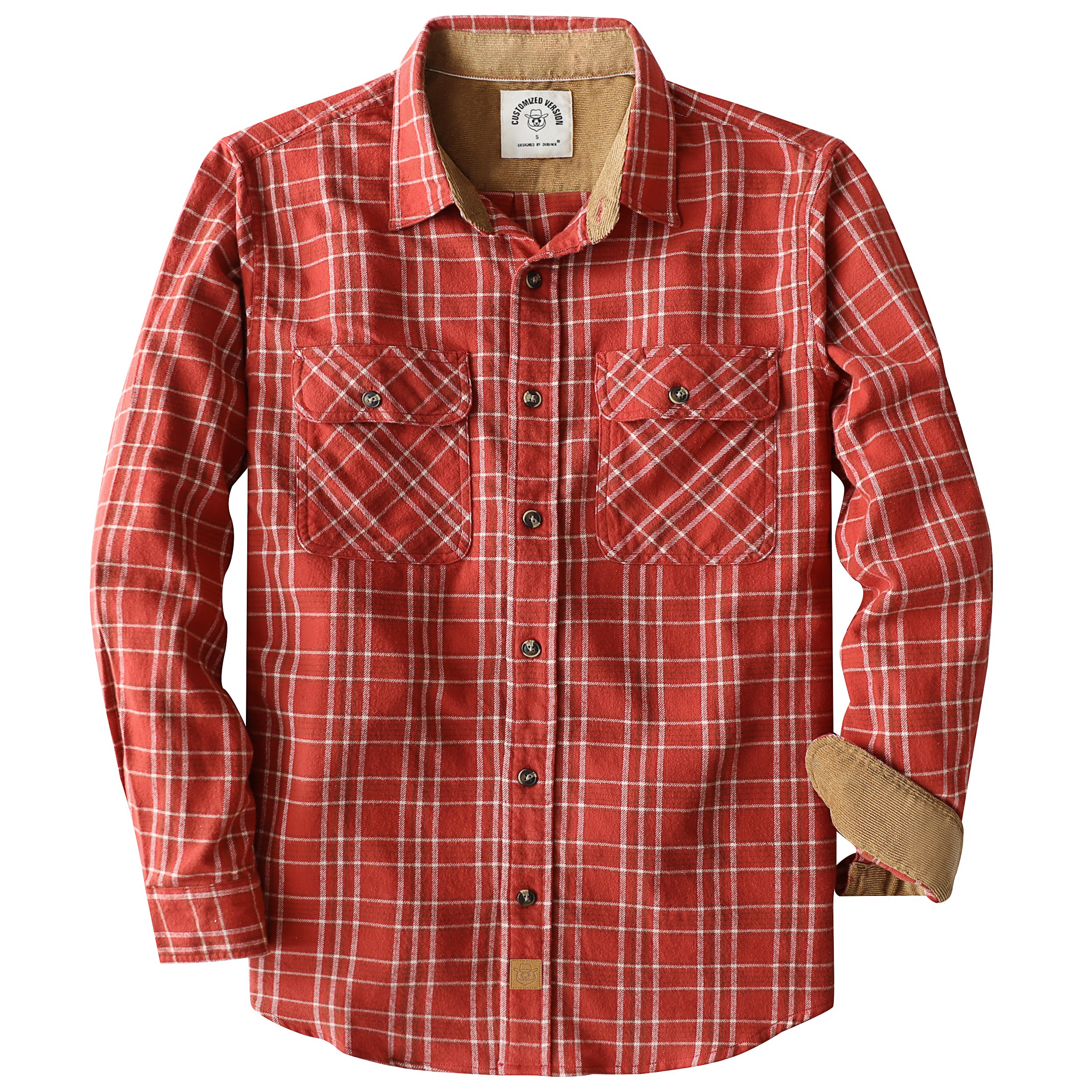 Chemise en flanelle Dubinik® pour homme, manches longues, boutonnée, à carreaux, tout en coton doux et brossé, chemise utilitaire décontractée pour homme #0030004