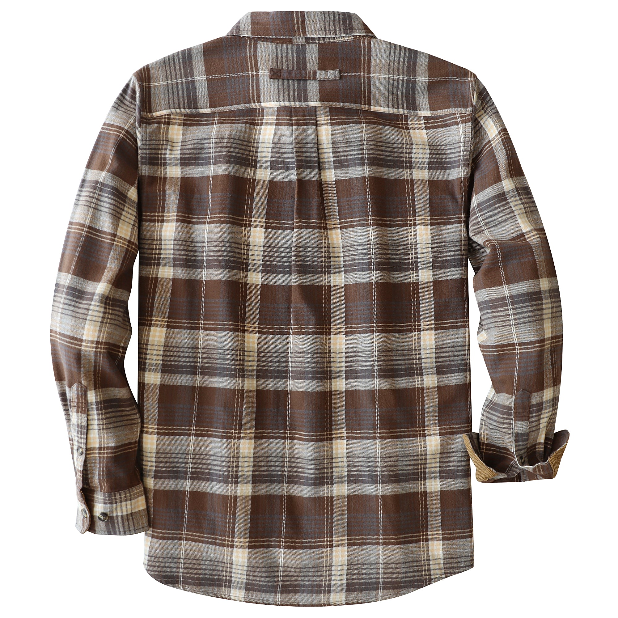 Chemise en flanelle Dubinik® pour homme, manches longues, boutonnée, à carreaux, tout en coton doux et brossé, chemise utilitaire décontractée pour homme #0030002