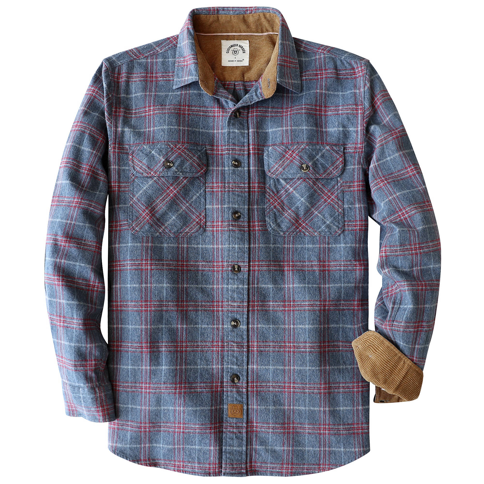 Chemise en flanelle Dubinik® pour homme, manches longues, boutonnée, à carreaux, tout en coton doux et brossé, chemise utilitaire décontractée #0030010