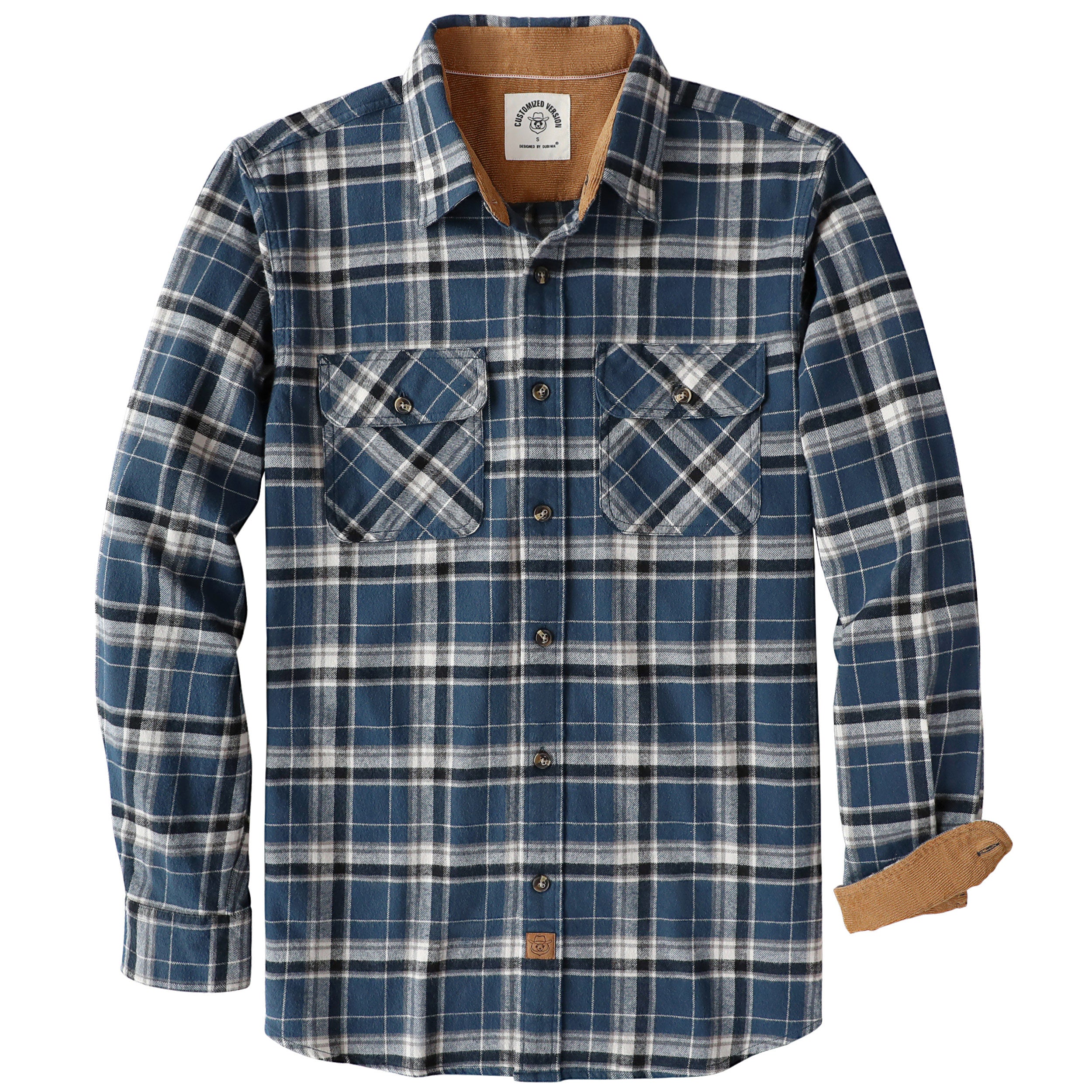 Chemise en flanelle Dubinik® pour homme, manches longues, boutonnée, à carreaux, tout en coton doux et brossé, chemise utilitaire décontractée pour homme #0030021