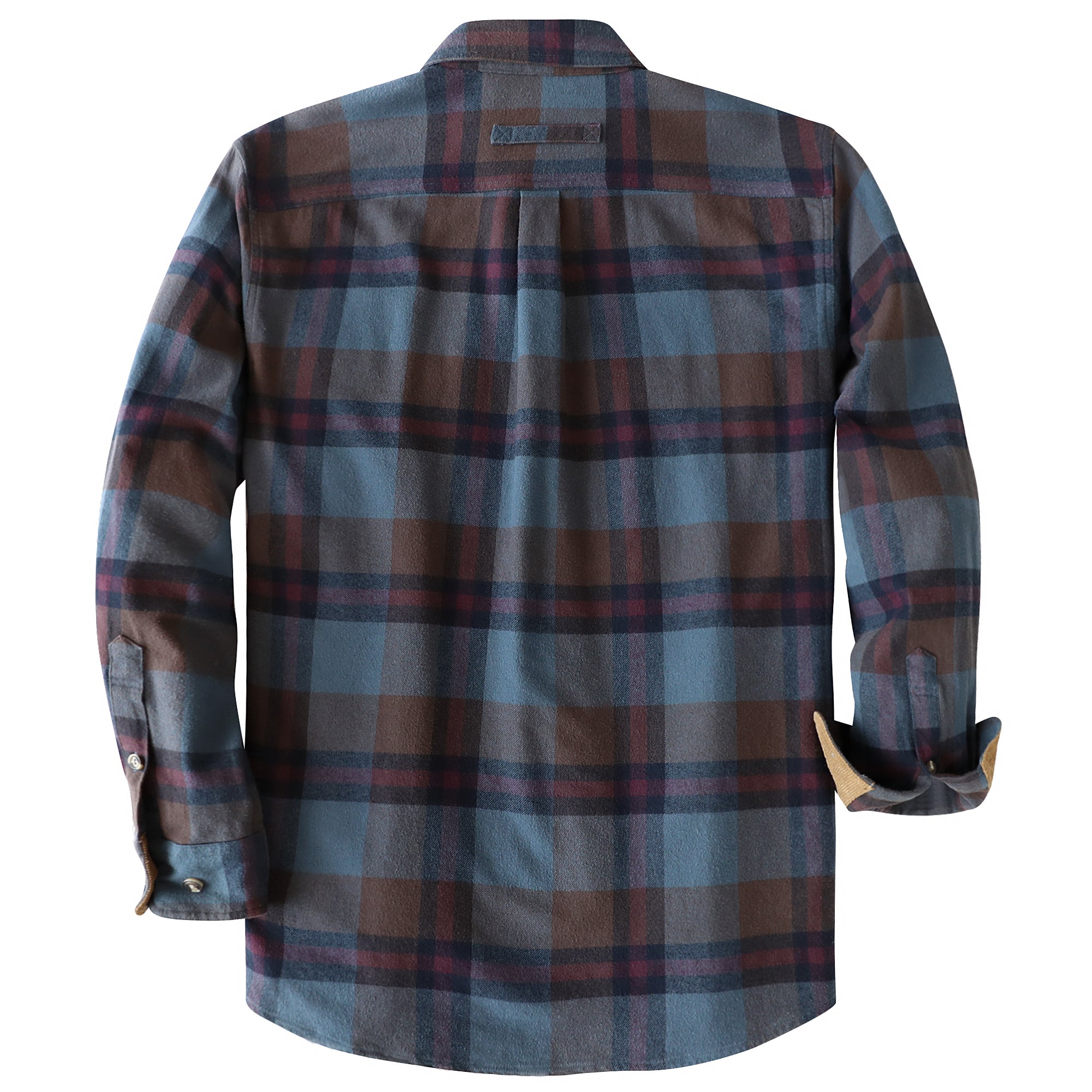Dubinik® Mens Flannel Shirt Long Sleeve Button Down Plaid All Cotton Soft Brushed Flannel Shirt For Men Utility Casual Shirt #0030026