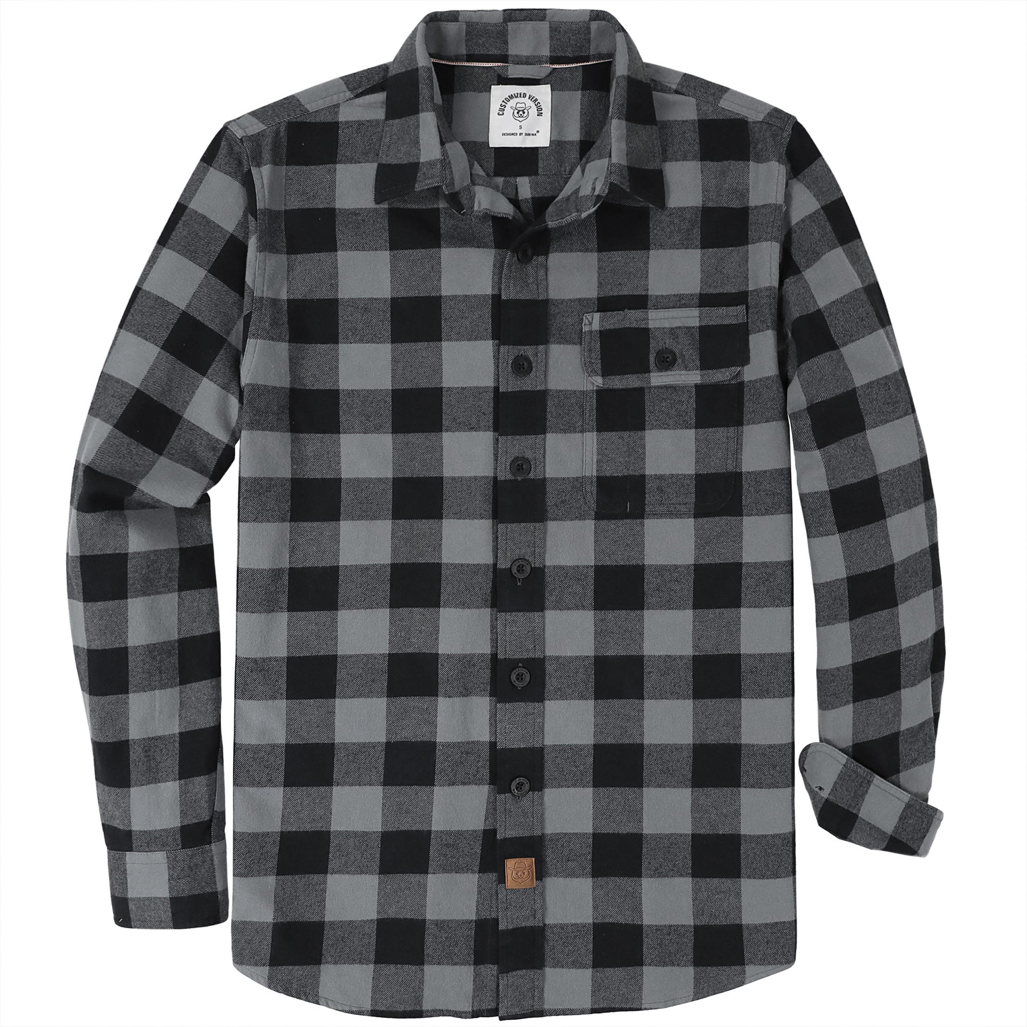 Chemise à carreaux Dubinik® à manches longues et mi-lourde pour homme, chaude, décontractée et douce, en coton, boutonnée, #3403