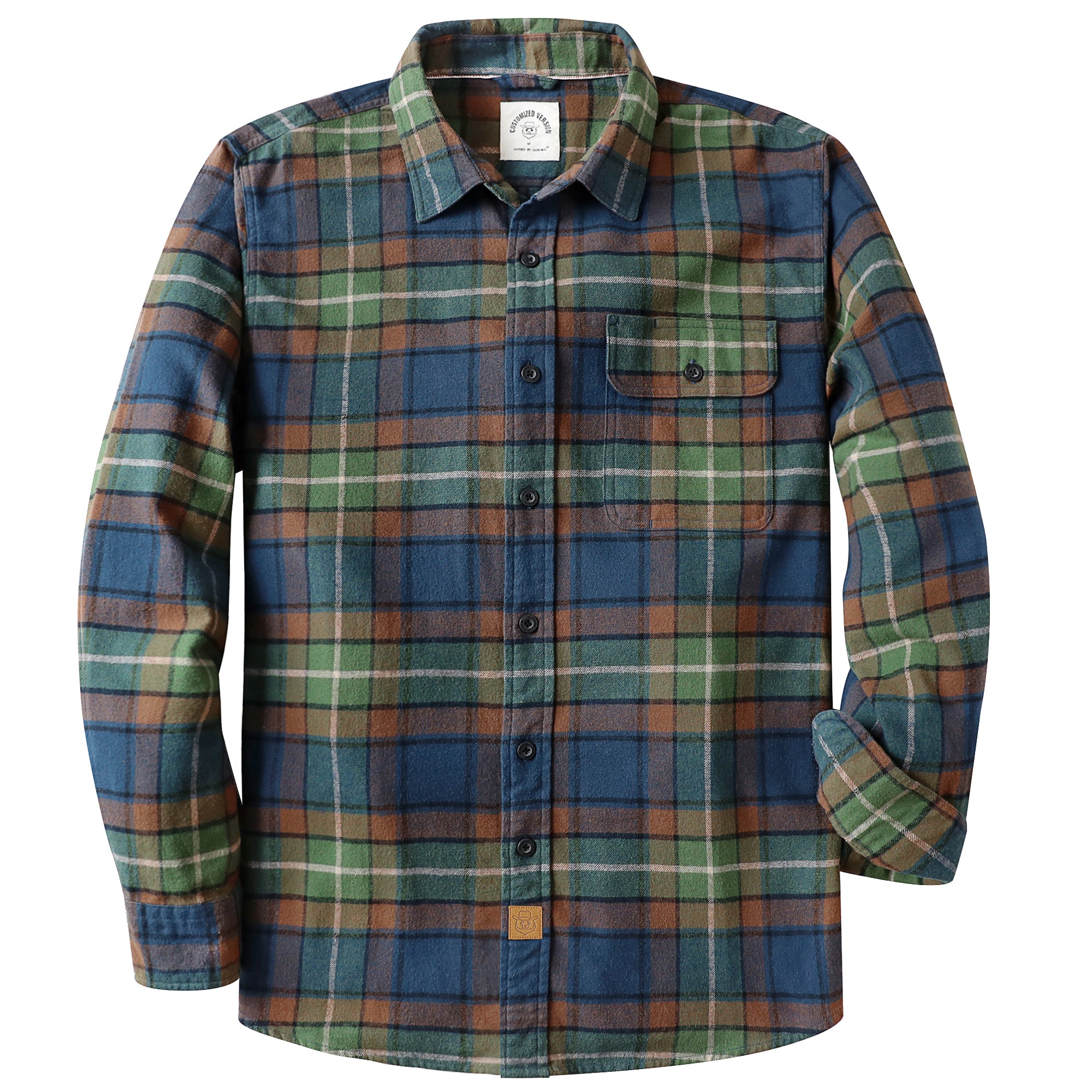 Chemise à carreaux Dubinik® à manches longues et mi-lourde pour homme, chaude, décontractée et douce, en coton, à boutons, #3405