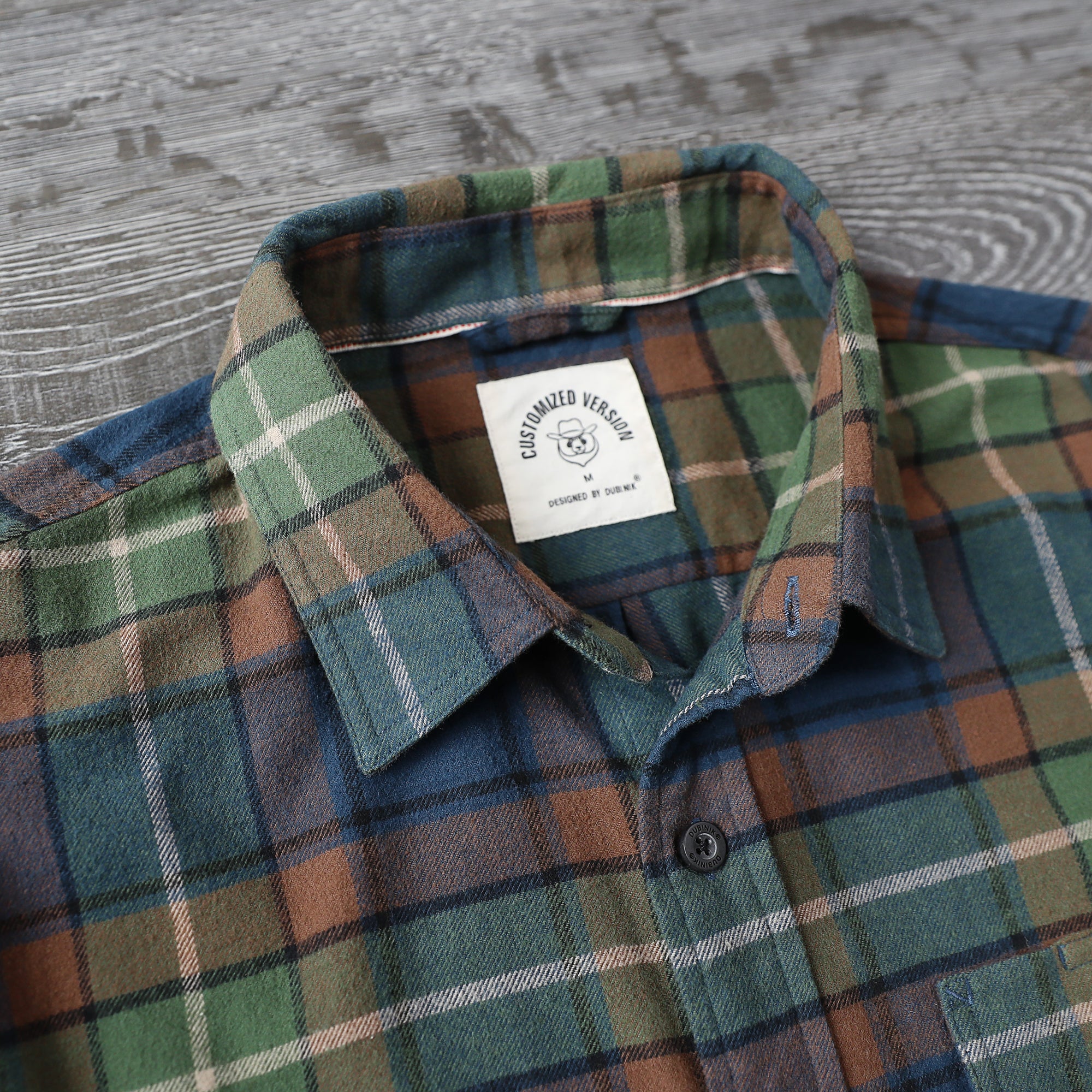 Chemise à carreaux Dubinik® à manches longues et mi-lourde pour homme, chaude, décontractée et douce, en coton, à boutons, #3405