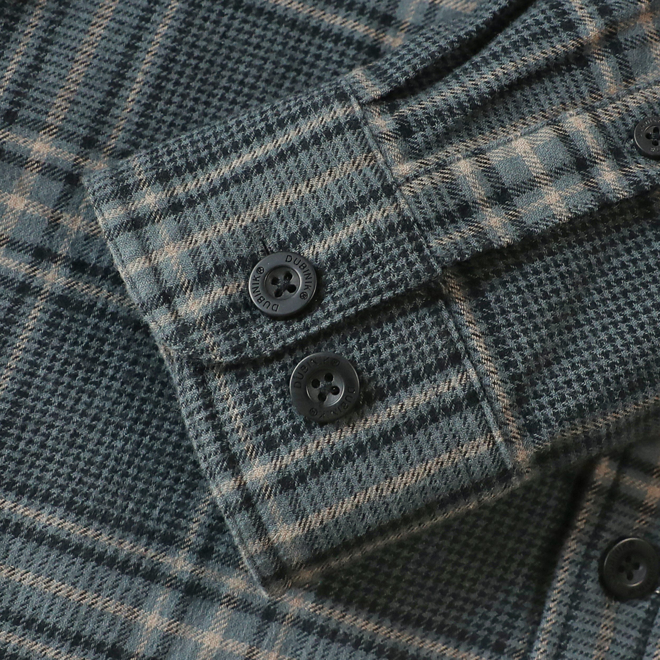 Chemise à carreaux Dubinik® à manches longues et mi-lourde pour homme, chaude, décontractée et douce, en coton, boutonnée, #3404