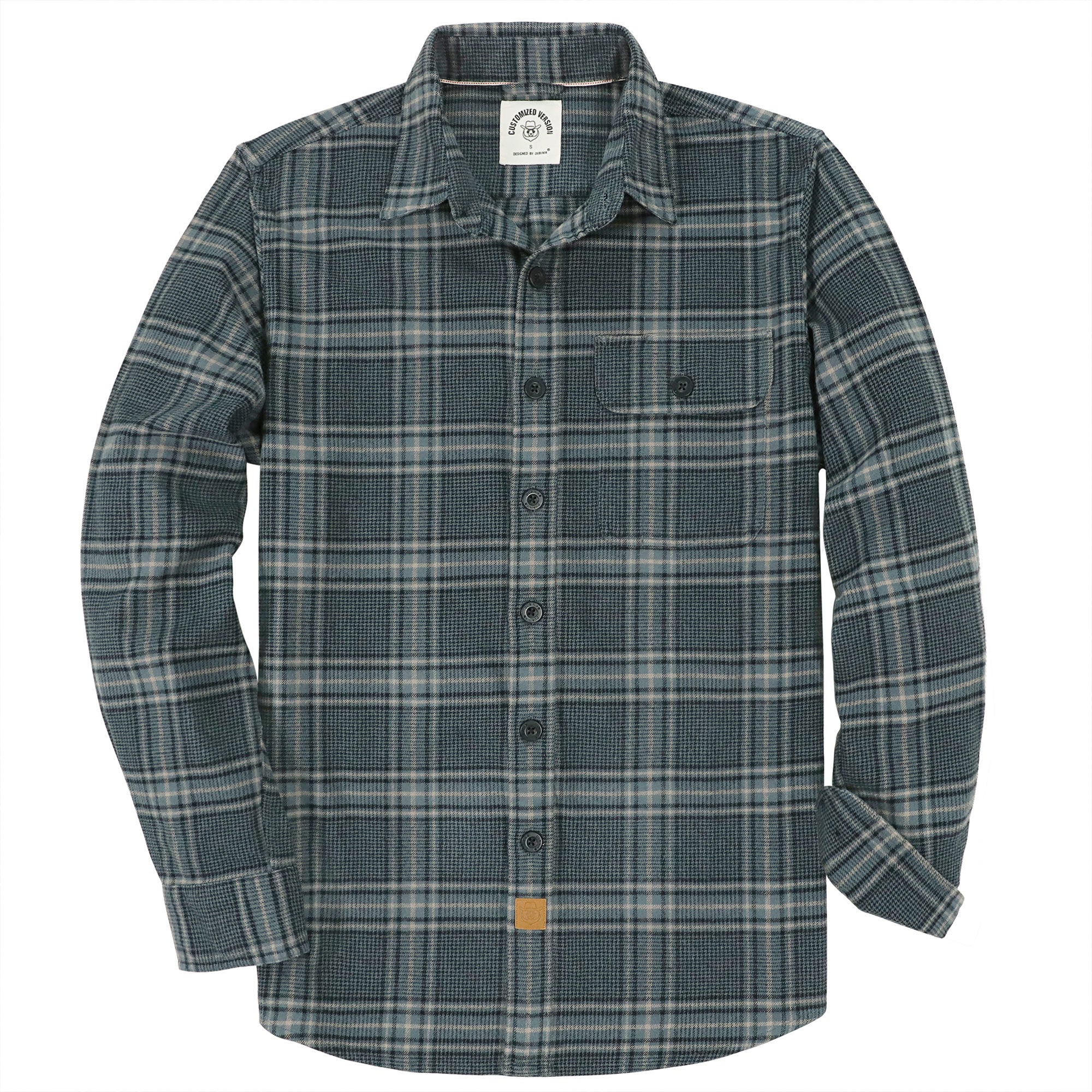 Chemise à carreaux Dubinik® à manches longues et mi-lourde pour homme, chaude, décontractée et douce, en coton, boutonnée, #3404