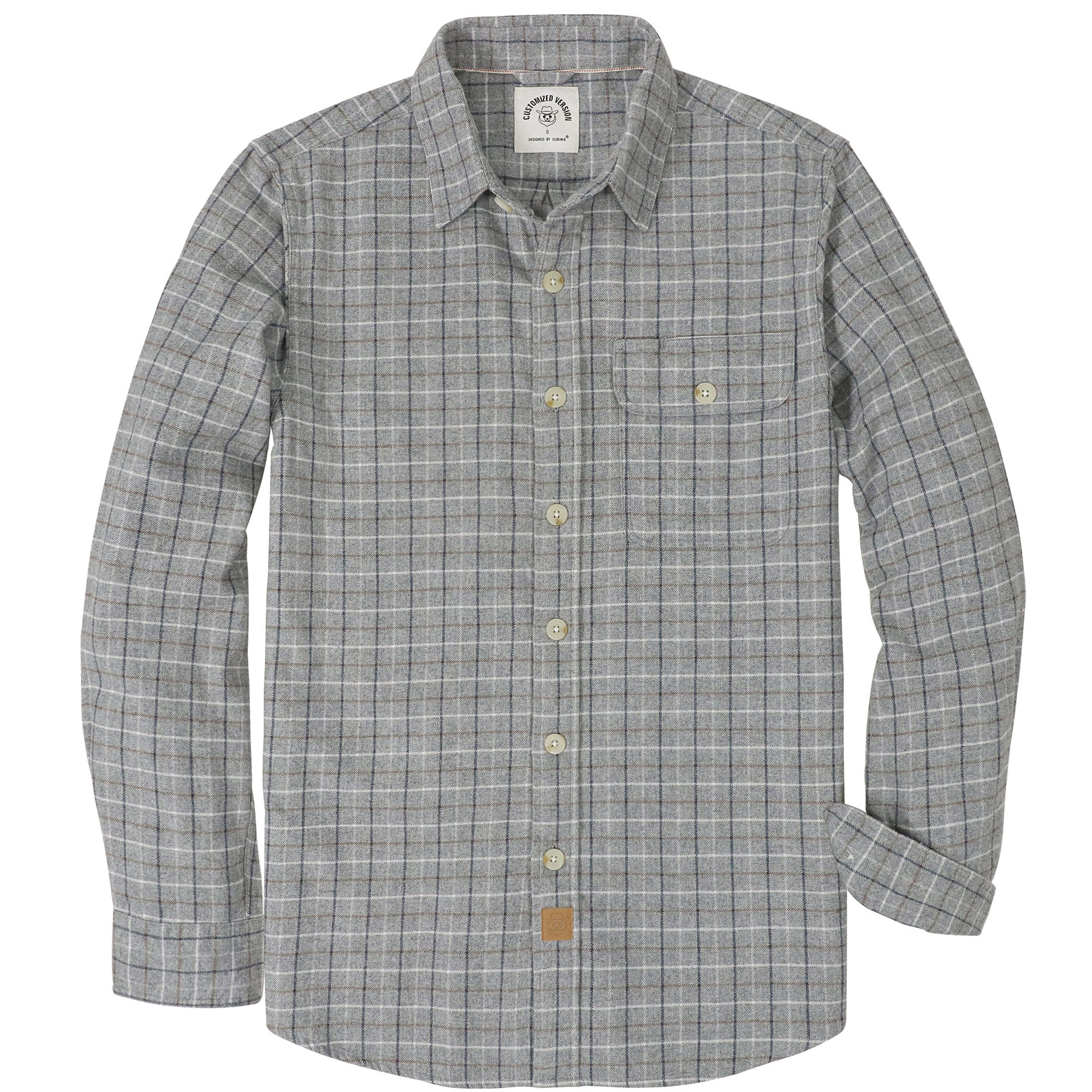 Chemise à carreaux Dubinik® à manches longues et mi-lourde pour homme, chaude et décontractée, en coton doux, boutonnée, #3419