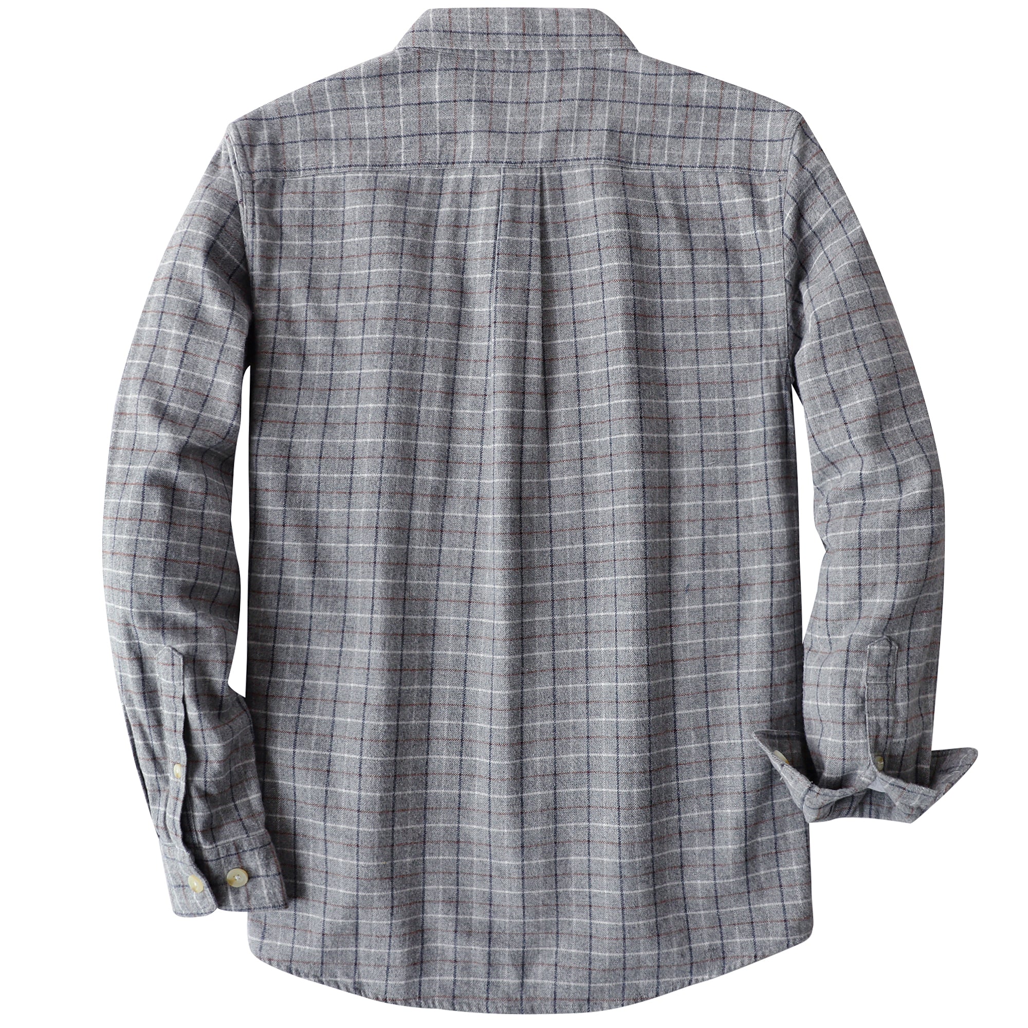 Dubinik® Mens Long Sleeve Midweight Flannel Shirt Warm Casual Soft Cotton Button Down Plaid Shirt #3419