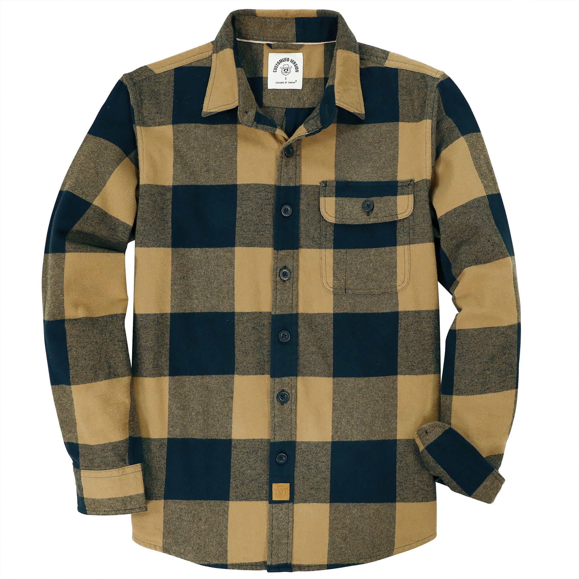 Dubinik® Herren-Flanellhemd mit langen Ärmeln, mittelschwer, warm, lässig, weiche Baumwolle, Button-Down-Karohemd Nr. 3420