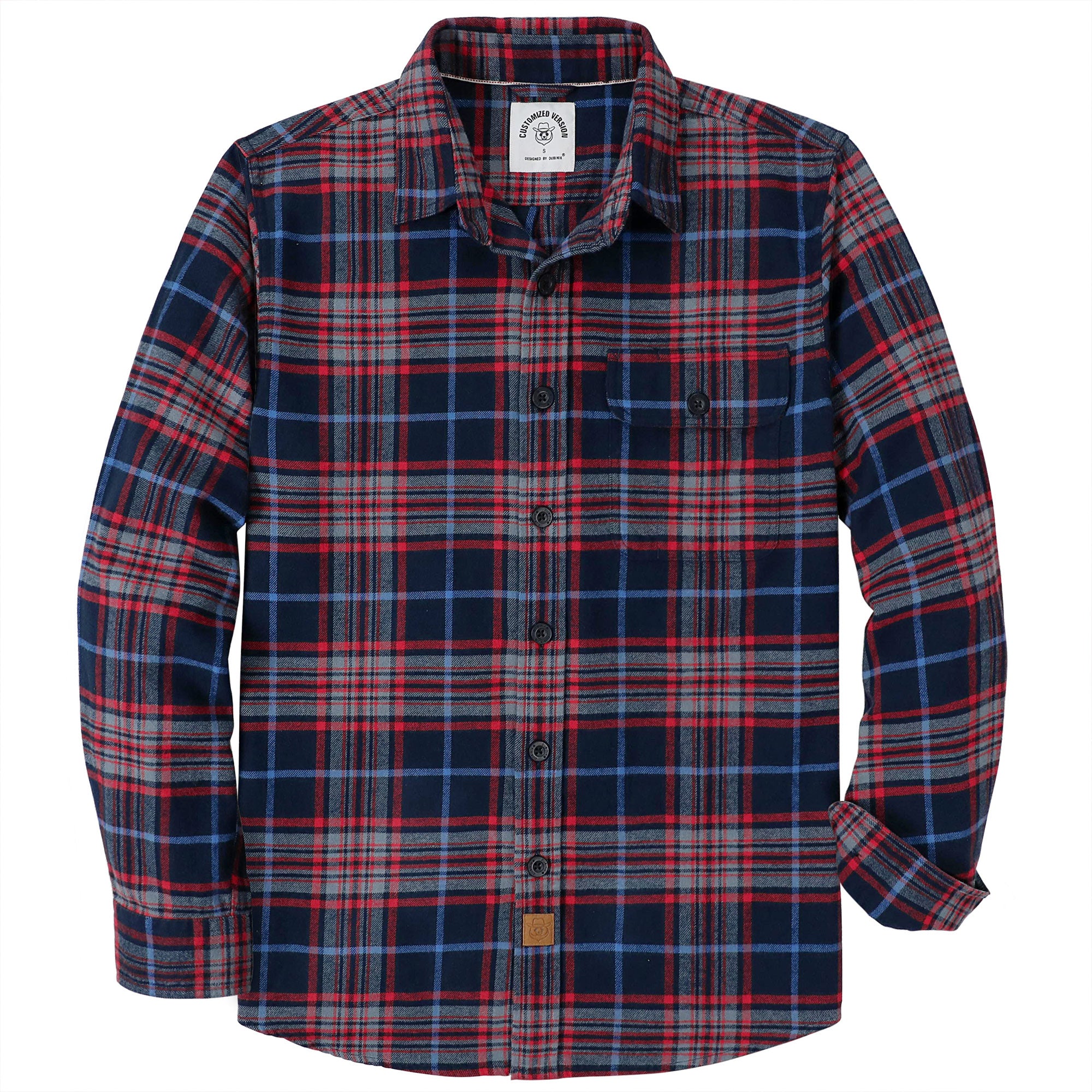 Chemise à carreaux Dubinik® à manches longues et mi-lourde pour homme, chaude, décontractée et douce, en coton, à boutons, n° 3414