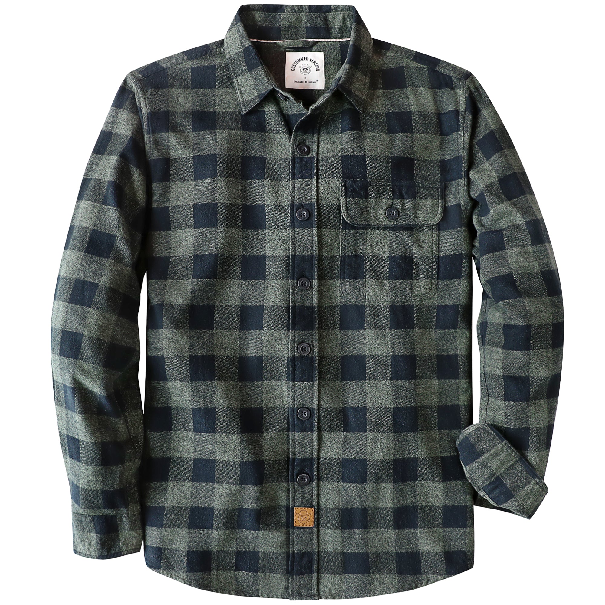 Chemise à carreaux Dubinik® à manches longues et mi-lourde pour homme, chaude, décontractée et douce, en coton, à boutons, n° 3411