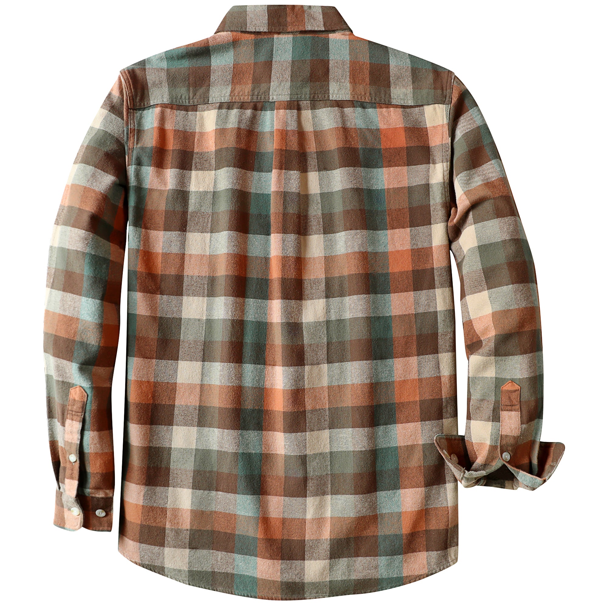 Dubinik® Mens Long Sleeve Midweight Flannel Shirt Warm Casual Soft Cotton Button Down Plaid Shirt #3401
