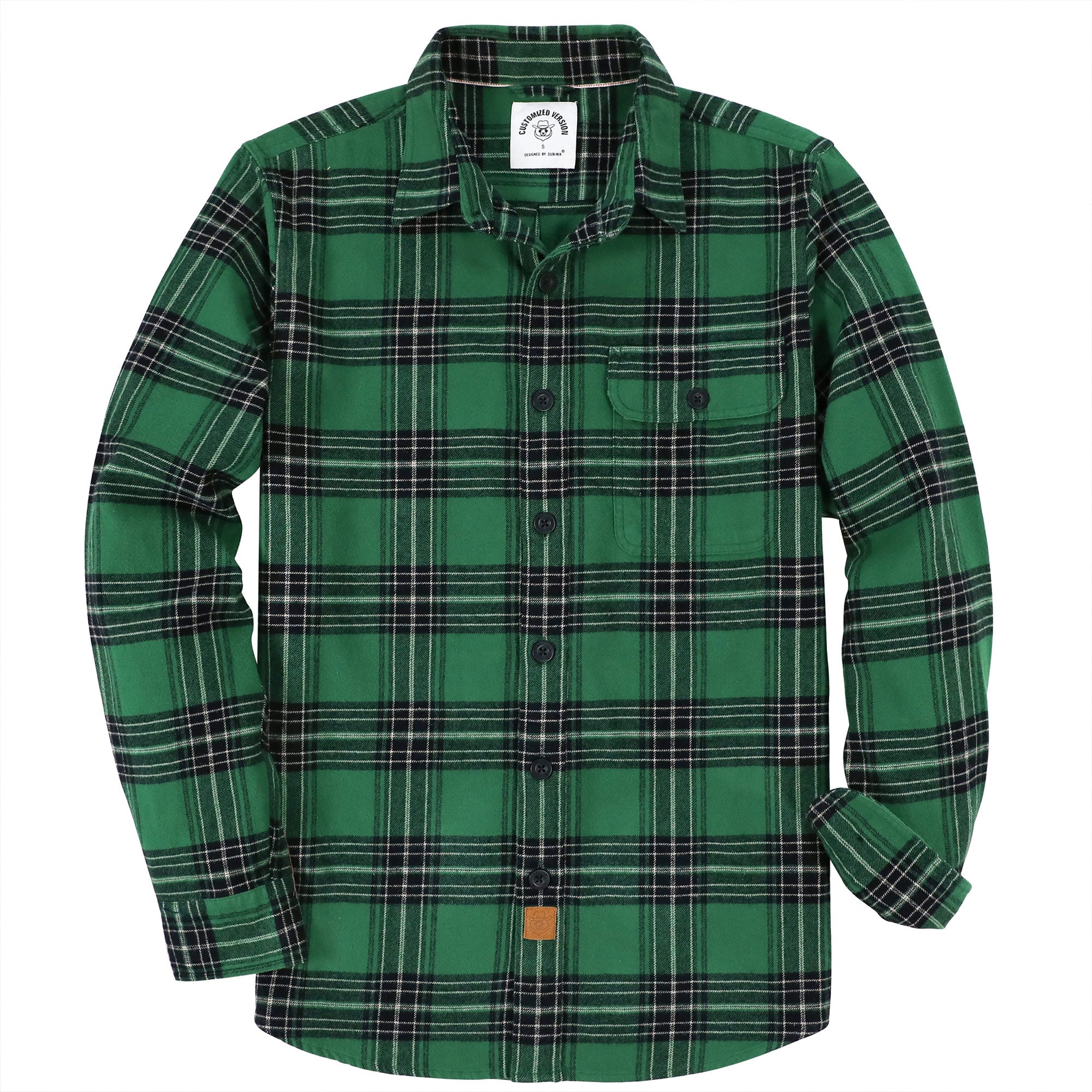 Chemise à carreaux Dubinik® à manches longues et mi-lourde pour homme, chaude, décontractée et douce, en coton, à boutons, #3406
