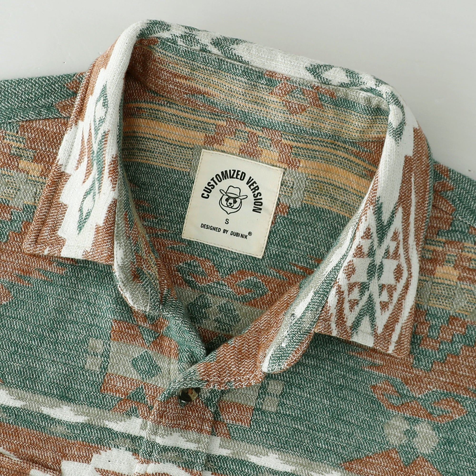 Chemise en flanelle épaisse Dubinik® pour homme, motif aztèque, manches longues, boutonnée, tout en coton doux brossé, style cowboy, style décontracté, #30027