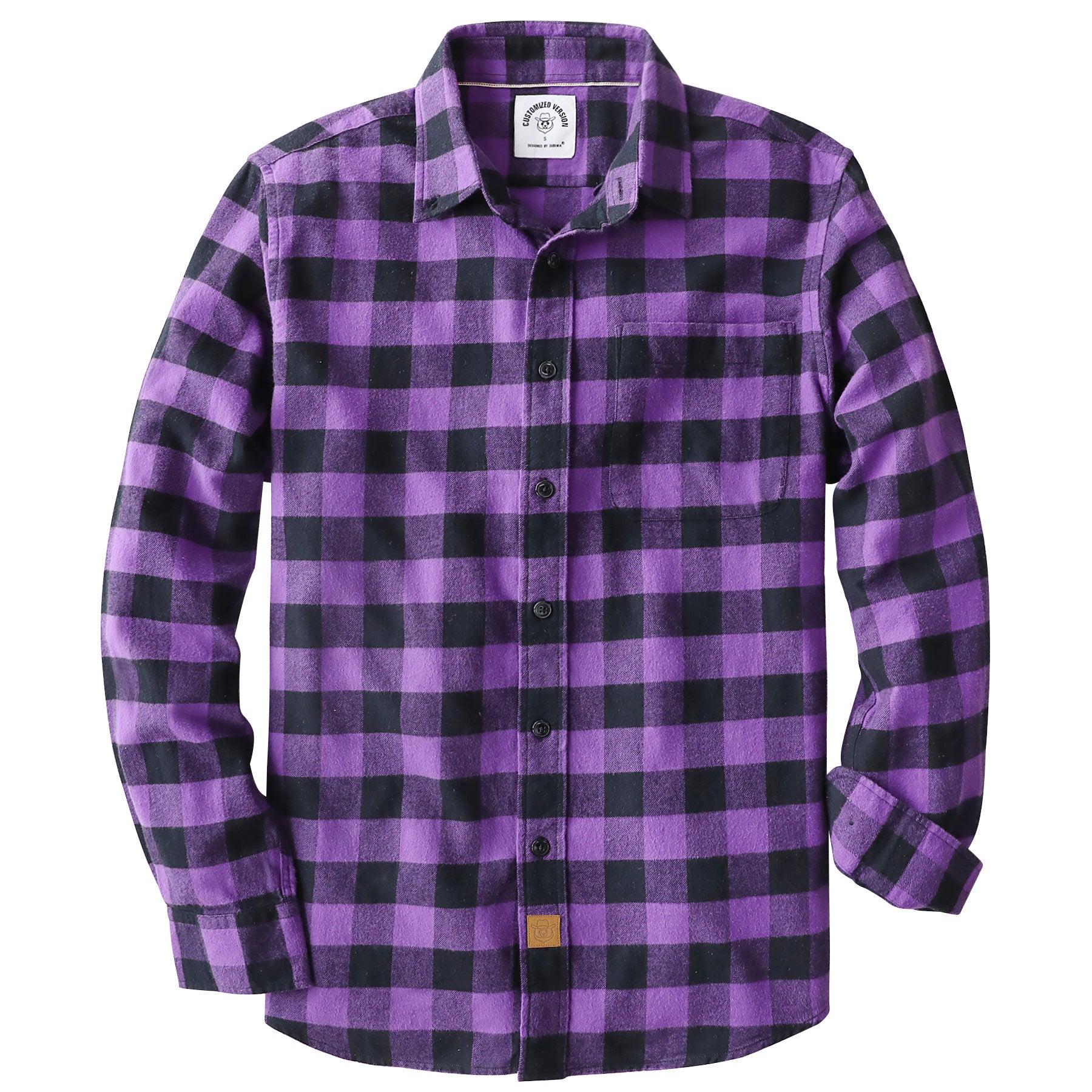 Dubinik® Flanellhemd für Herren, 100 % Baumwolle, Herren-Flanellhemden, langärmelig, kariert, weich, lässig, Button-Down-Hemd, Herren #66208