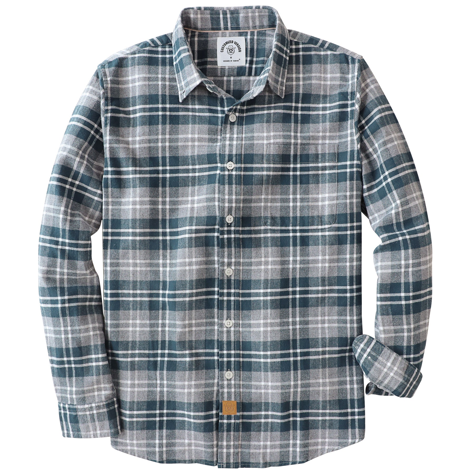 Dubinik® Flanellhemd für Herren, 100 % Baumwolle, Herren-Flanellhemden, langärmelig, kariert, weich, lässig, Button-Down-Hemd, Herren #66023