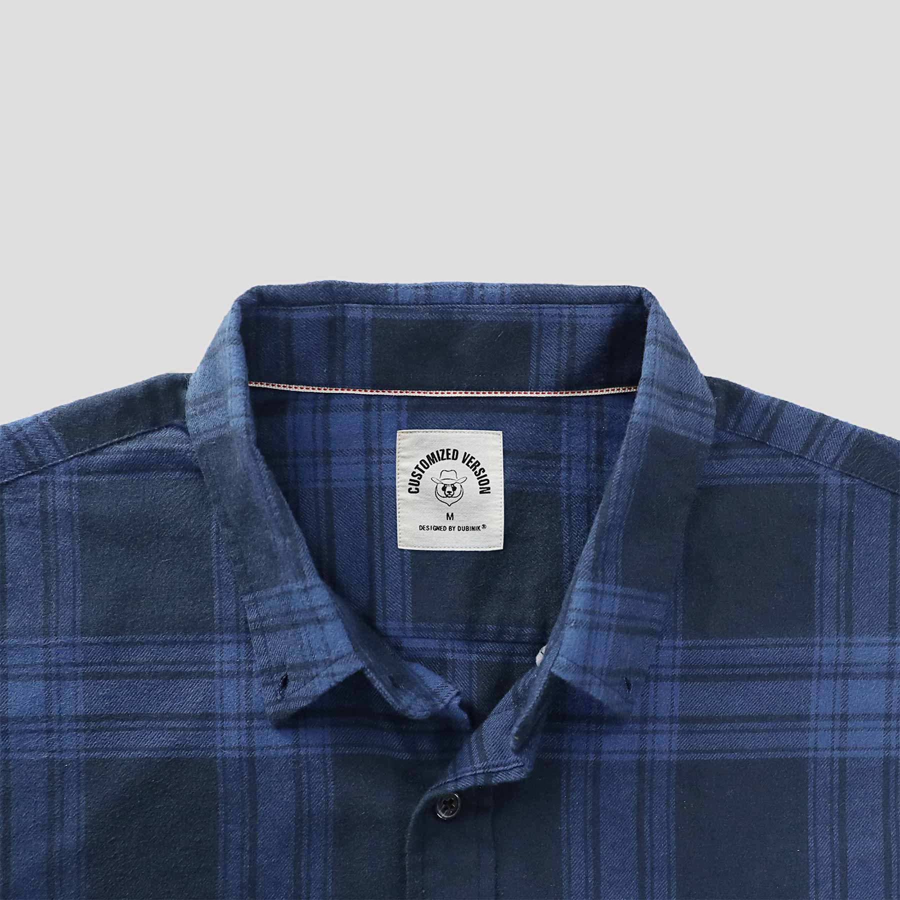 Chemise en flanelle Dubinik® pour homme, 100 % coton, manches longues, à carreaux, douce, décontractée, boutonnée, #66009
