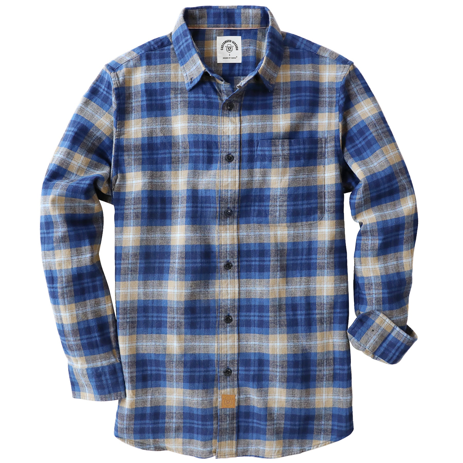 Dubinik® Flanellhemd für Herren, 100 % Baumwolle, Herren-Flanellhemden, langärmelig, kariert, weich, lässig, Button-Down-Hemd, Herren #66012
