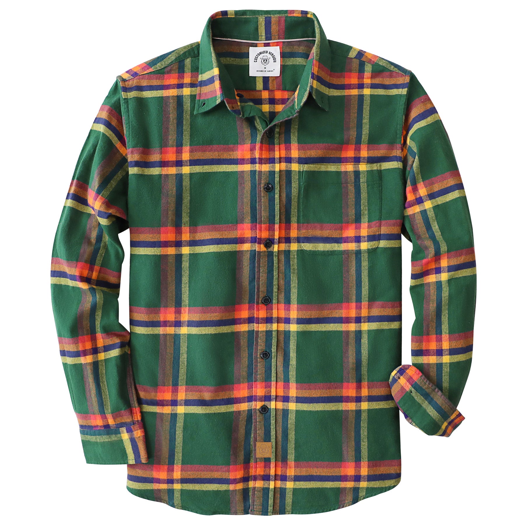 Dubinik® Flanellhemd für Herren, 100 % Baumwolle, Herren-Flanellhemden, langärmelig, kariert, weich, lässig, Button-Down-Hemd, Herren #66017
