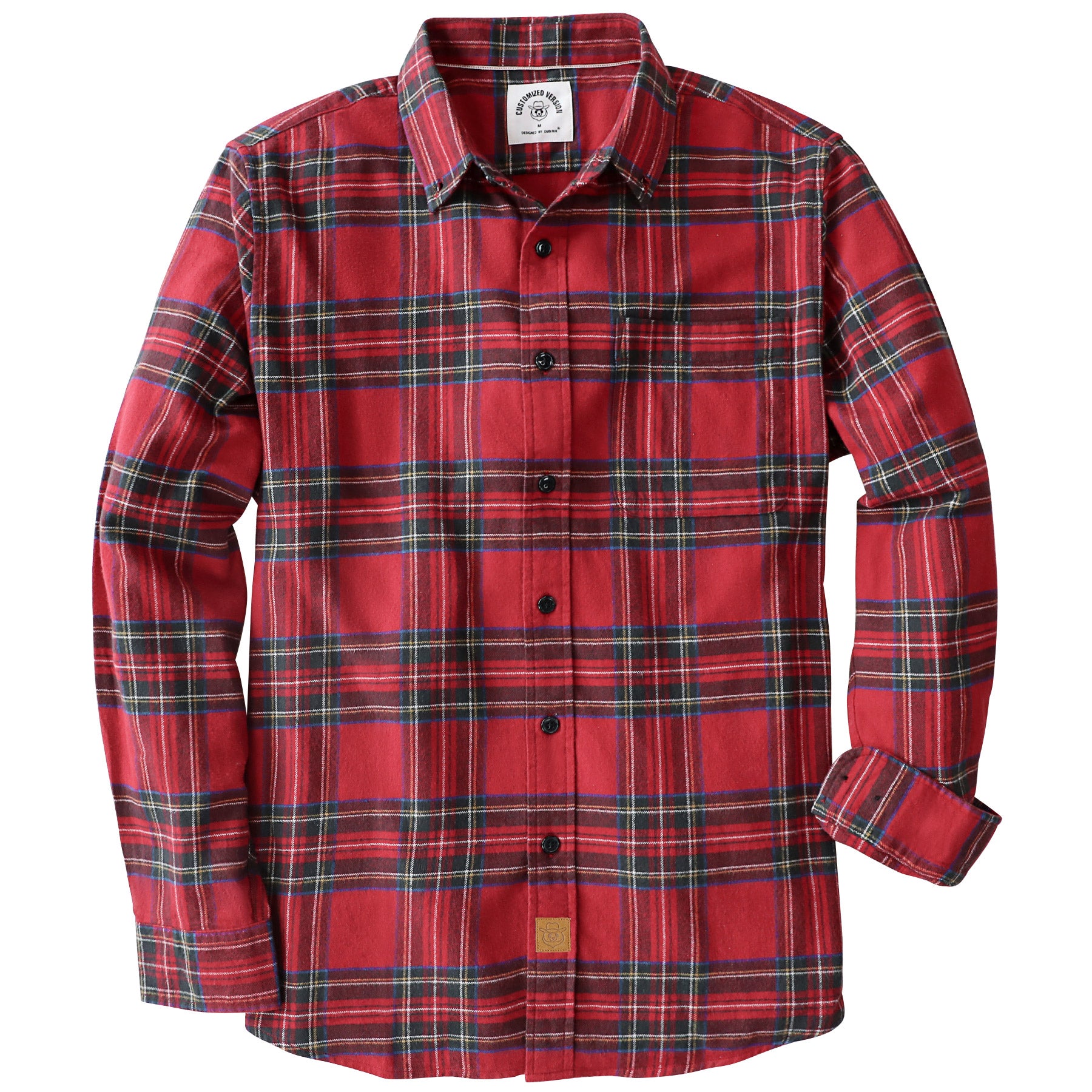 Dubinik® Flanellhemd für Herren, 100 % Baumwolle, Herren-Flanellhemden, langärmelig, kariert, weich, lässig, Button-Down-Hemd, Herren #66041
