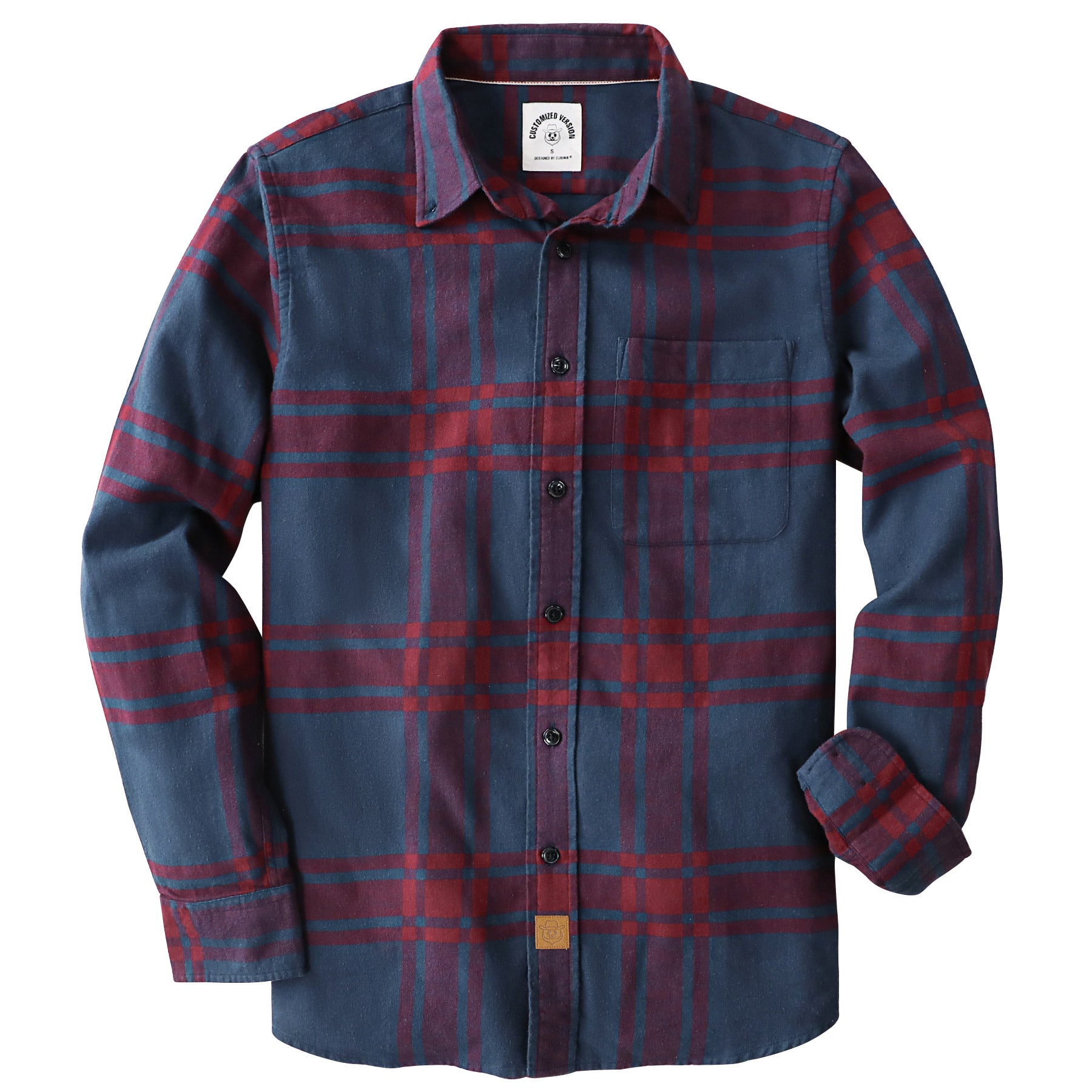 Dubinik® Flanellhemd für Herren, 100 % Baumwolle, Herren-Flanellhemden, langärmelig, kariert, weich, lässig, Button-Down-Hemd, Herren #66005