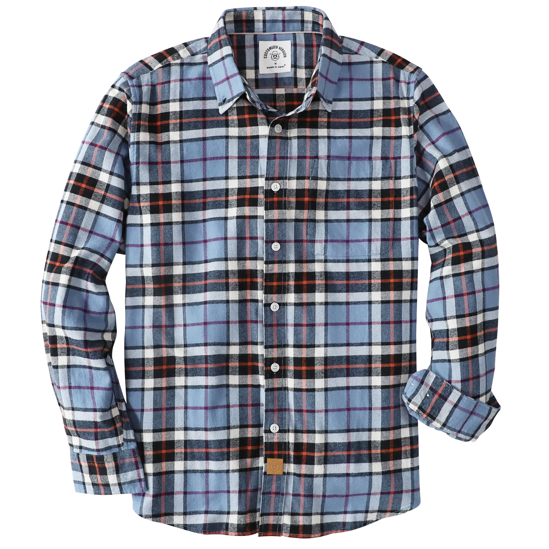 Dubinik® Flanellhemd für Herren, 100 % Baumwolle, Herren-Flanellhemden, langärmelig, kariert, weich, lässig, Button-Down-Hemd, Herren #66016