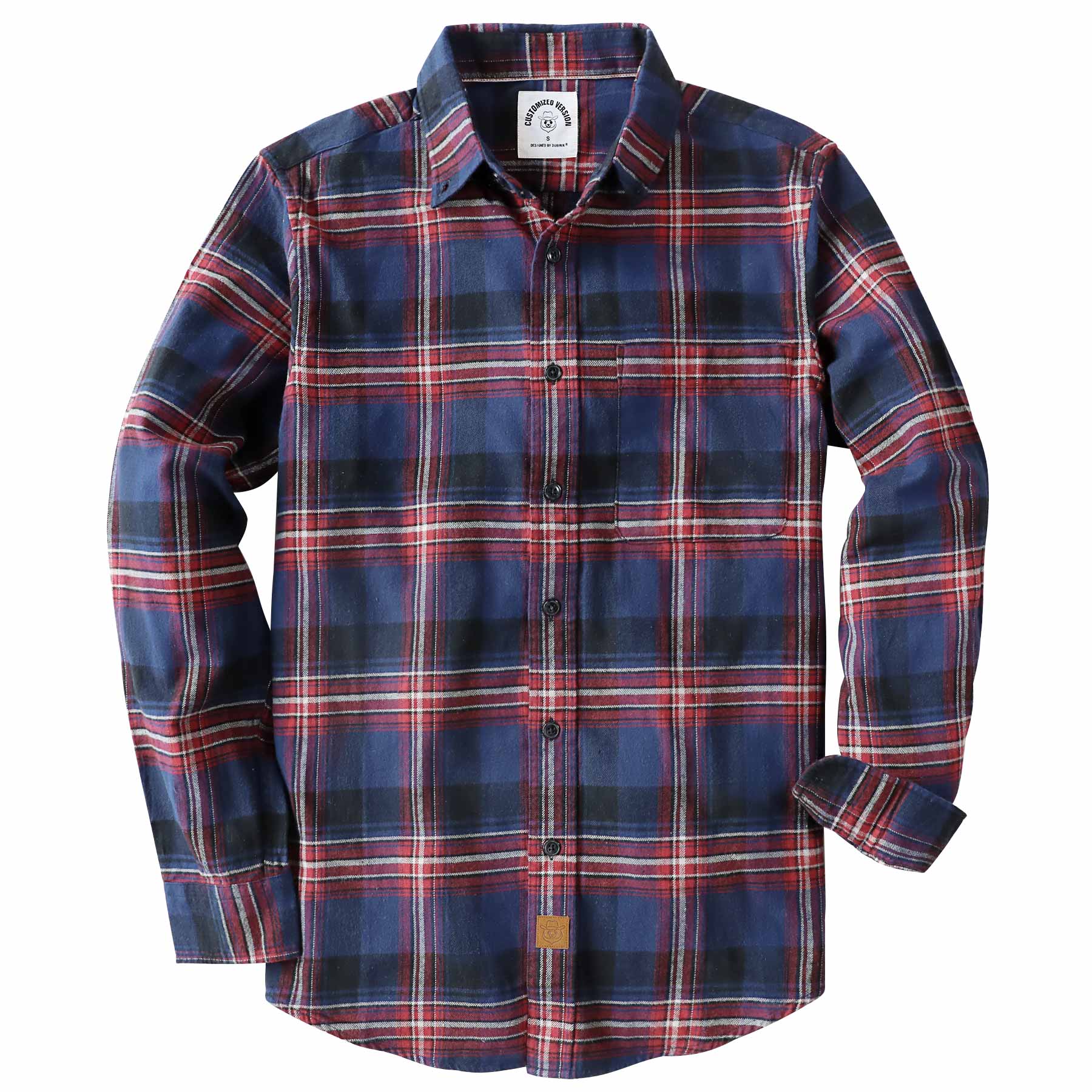 Dubinik® Flanellhemd für Herren, 100 % Baumwolle, Herren-Flanellhemden, langärmelig, kariert, weich, lässig, Button-Down-Hemd, Herren #66030