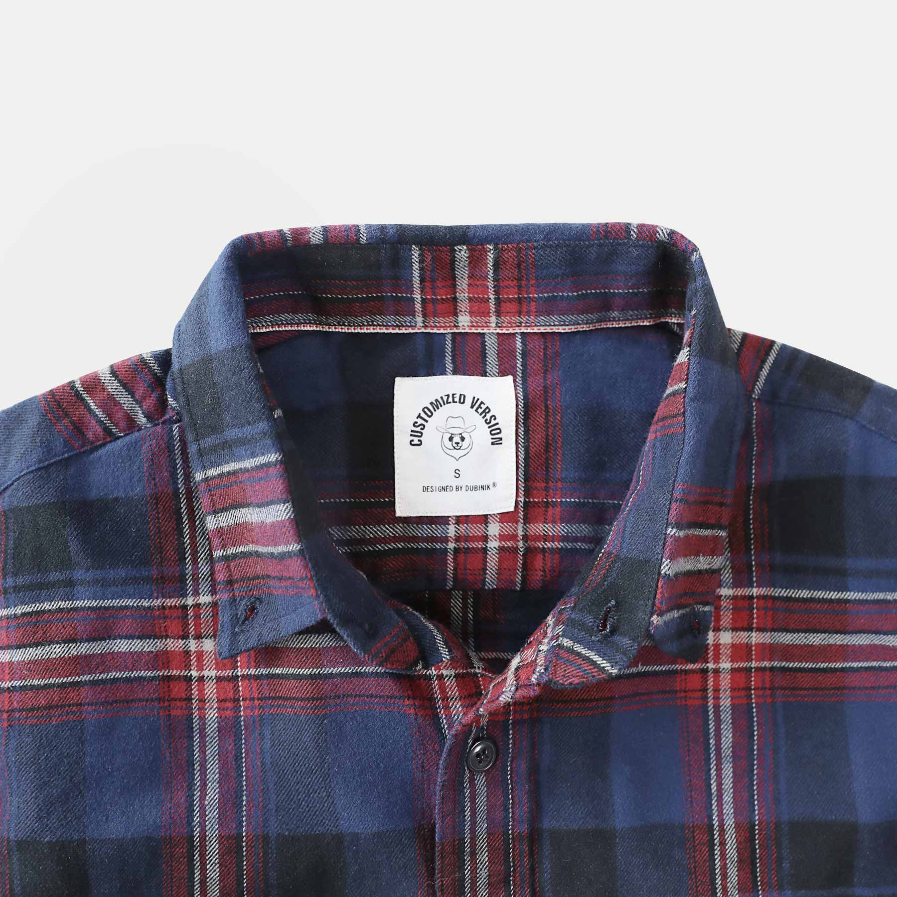Dubinik® Flanellhemd für Herren, 100 % Baumwolle, Herren-Flanellhemden, langärmelig, kariert, weich, lässig, Button-Down-Hemd, Herren #66030